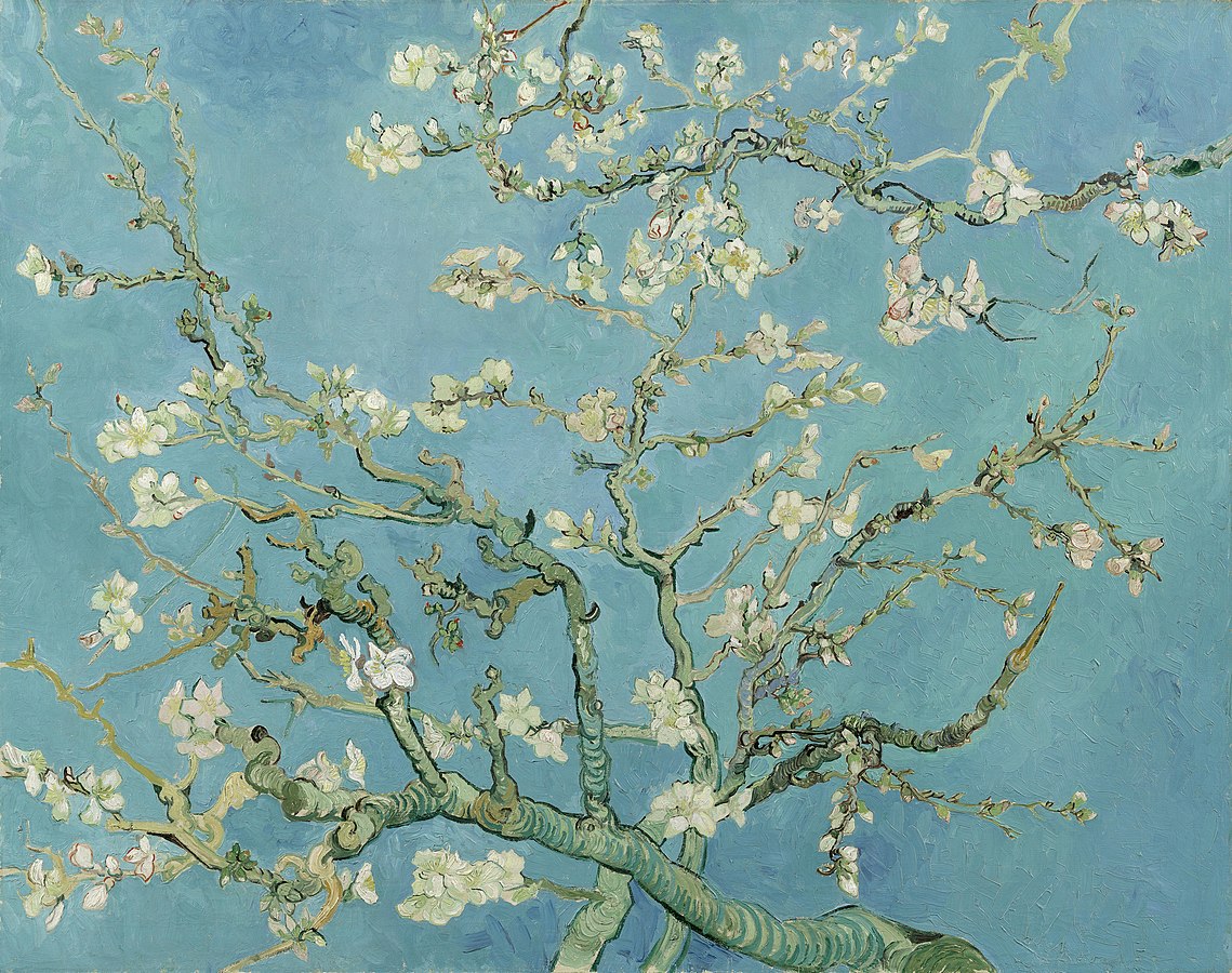 Les fleurs des amandiers à travers les yeux d'un poète grec et d'un peintre néerlandais