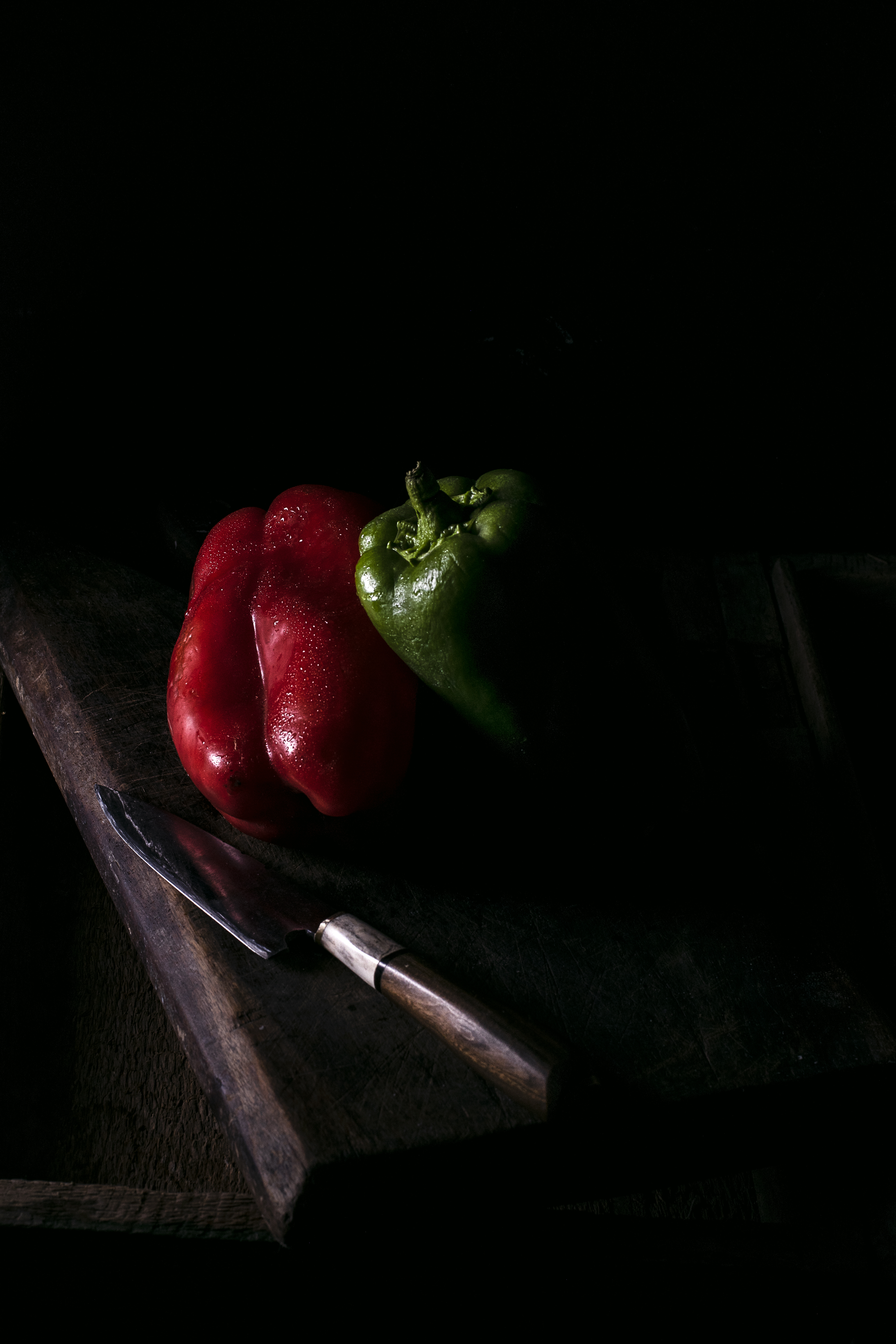 High angle view fruits table against black background