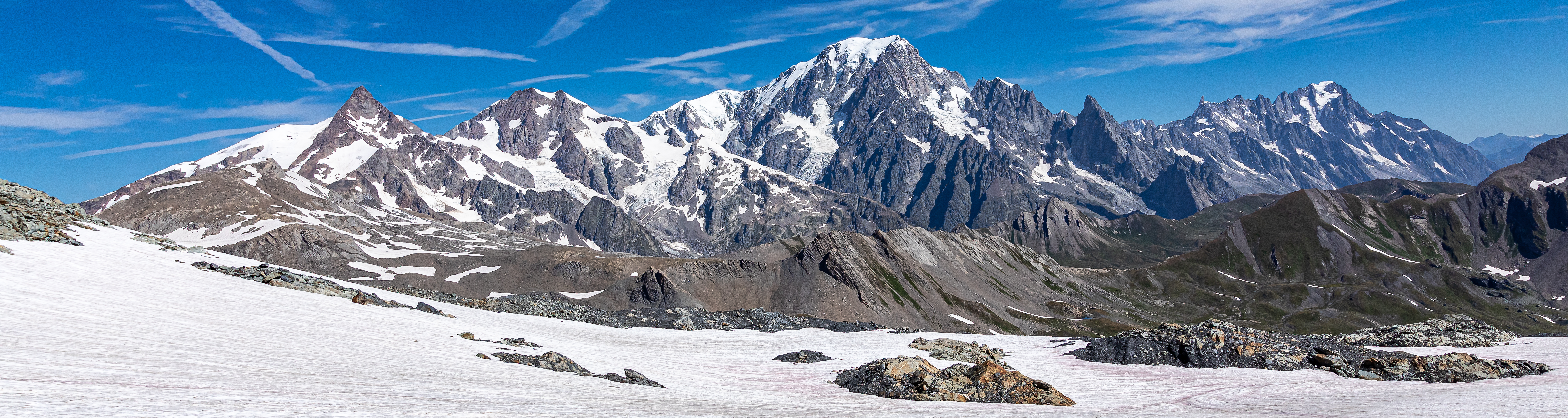 Panorama mont blanc du col des veys