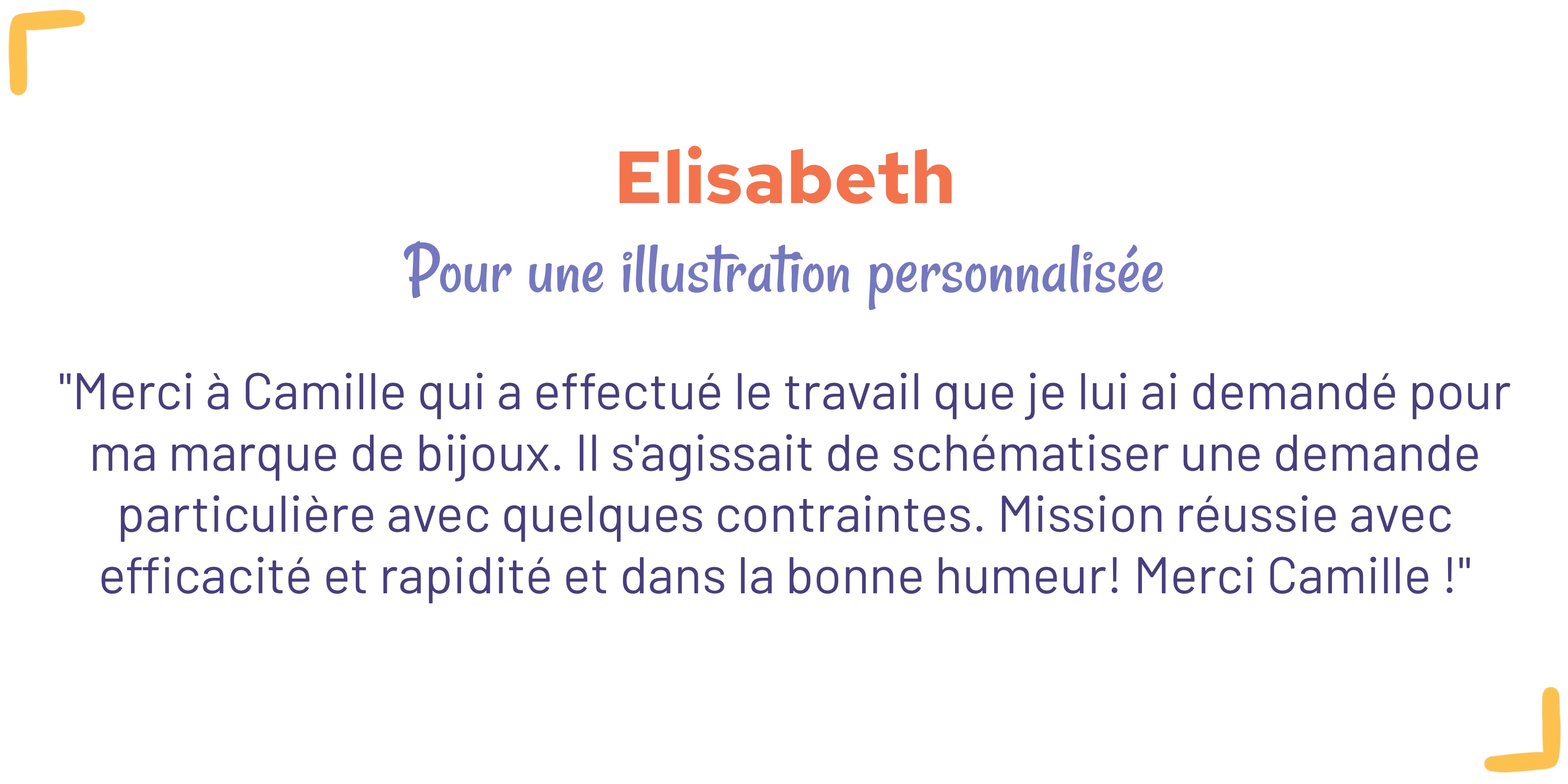 Avis retour client illustration sur mesure creatrice bijoux