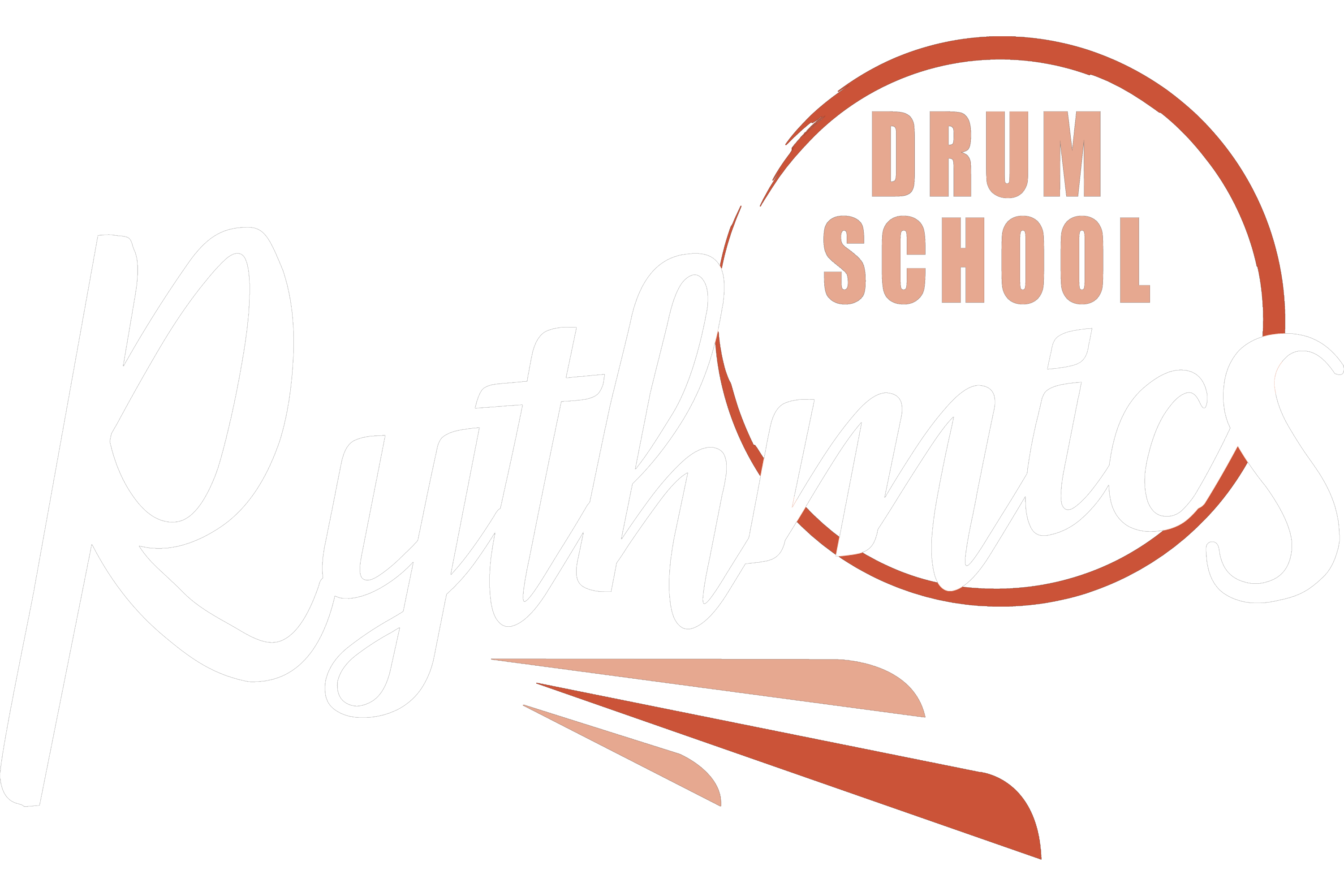 Logo rythmics drum school blanc fd trsp
