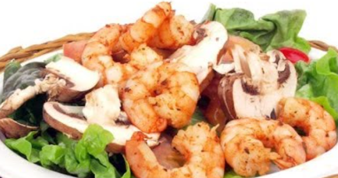 Salade-champi crevettes