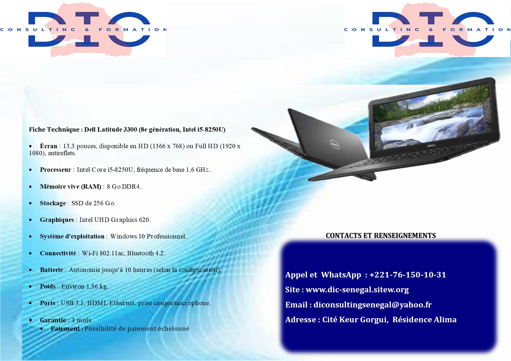 Dell latitude 3300 8e generation intel i5 8250u 
