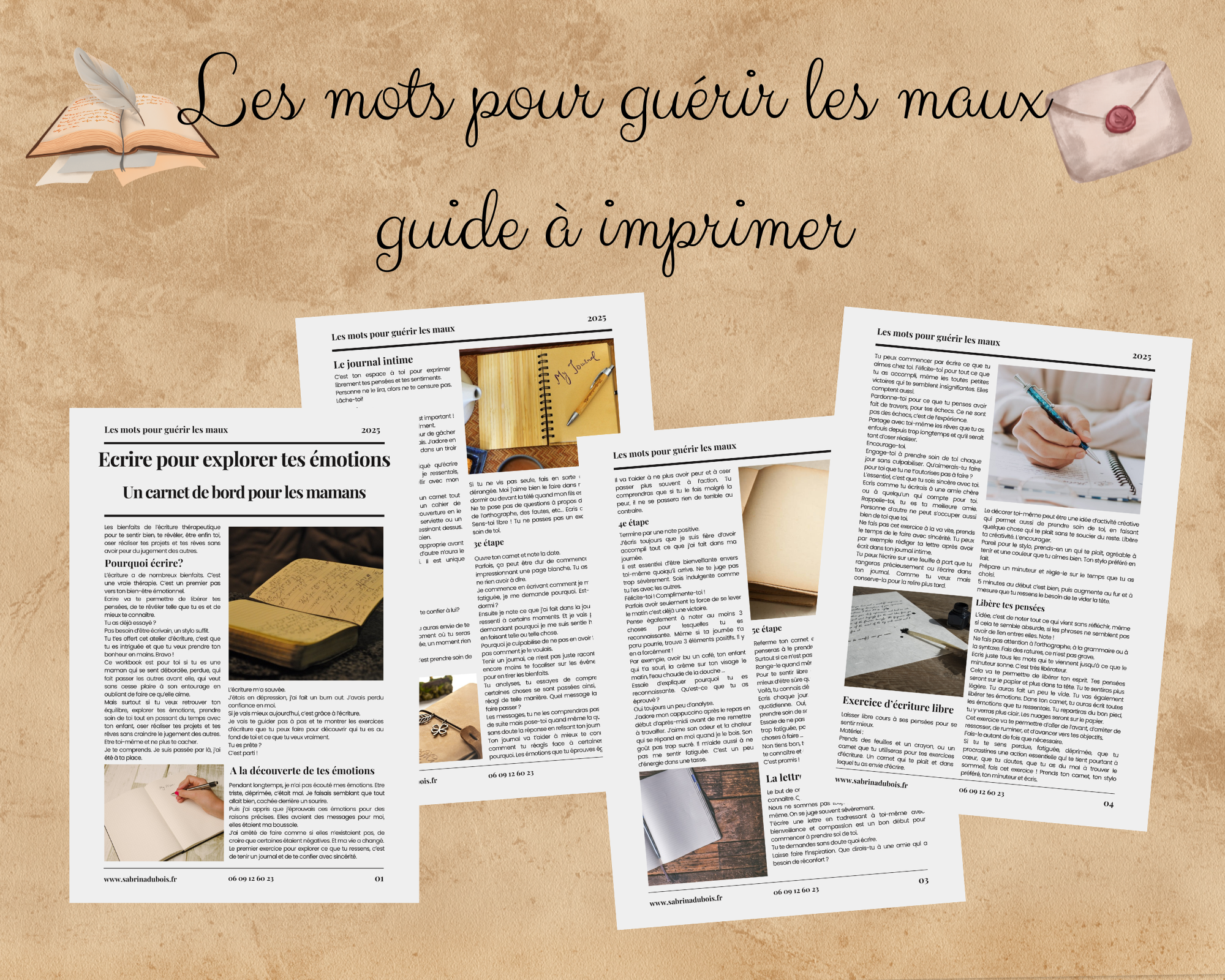 Atelier d'écriture à télécharger: Ecrire pour explorer ses émotions, carnet de bord pour les mamans. 