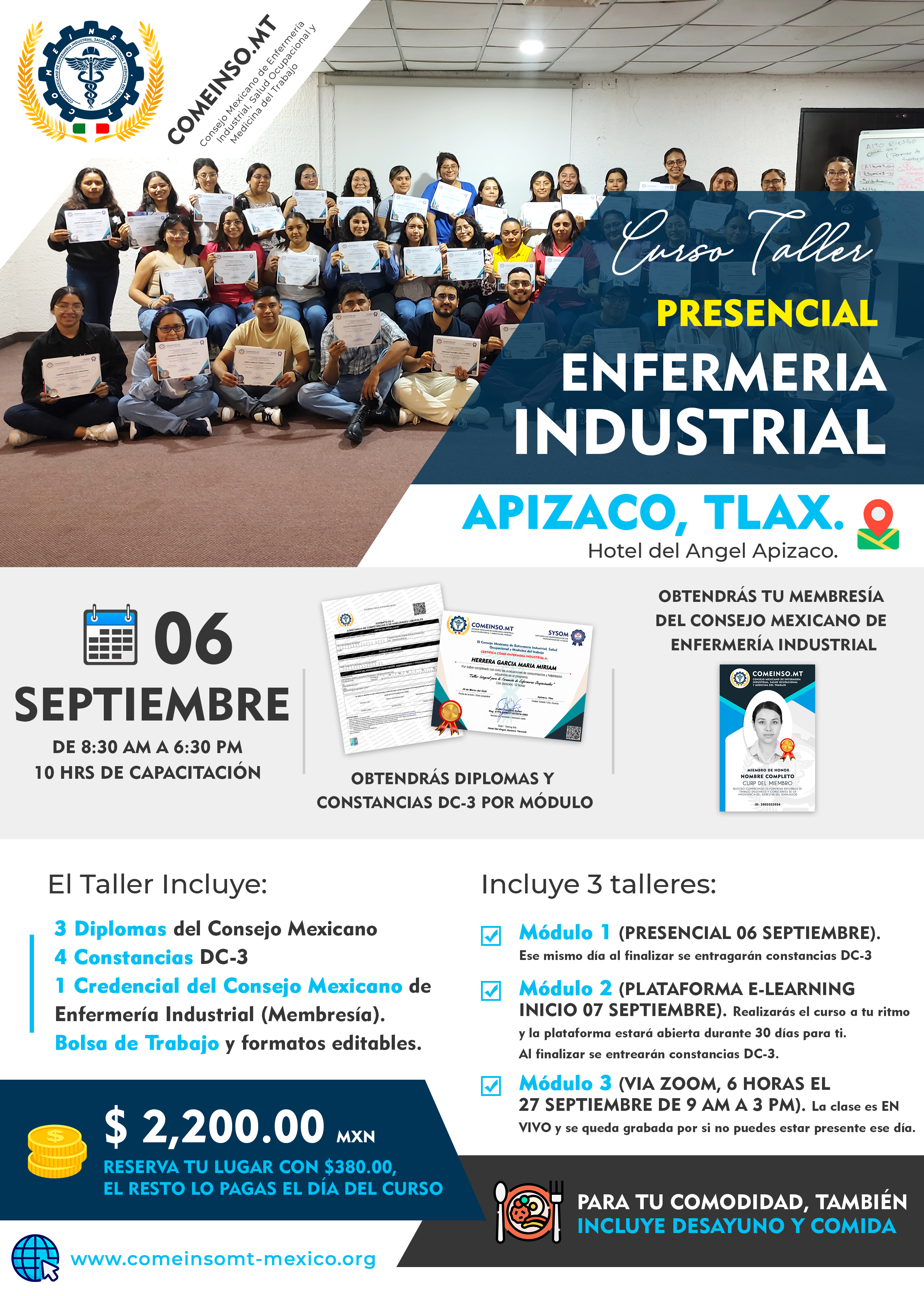 Informes curso enfermeria industrial apizaco 06 septiembre 2025