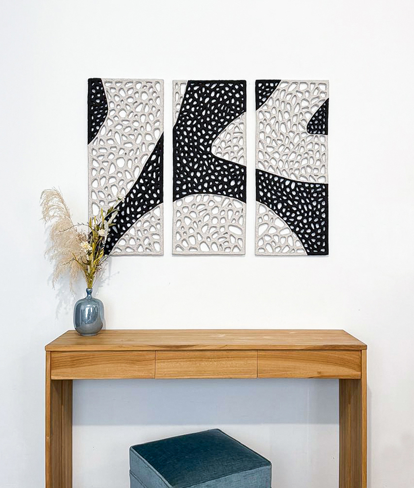 Oeuvre art ombres entrelacees