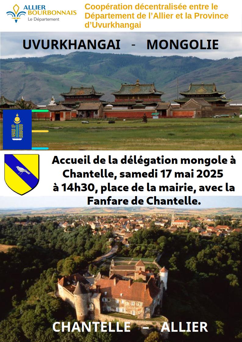 Accueil d'une délégation mongole à Chantelle, samedi 17 mai 2025 à 14h30