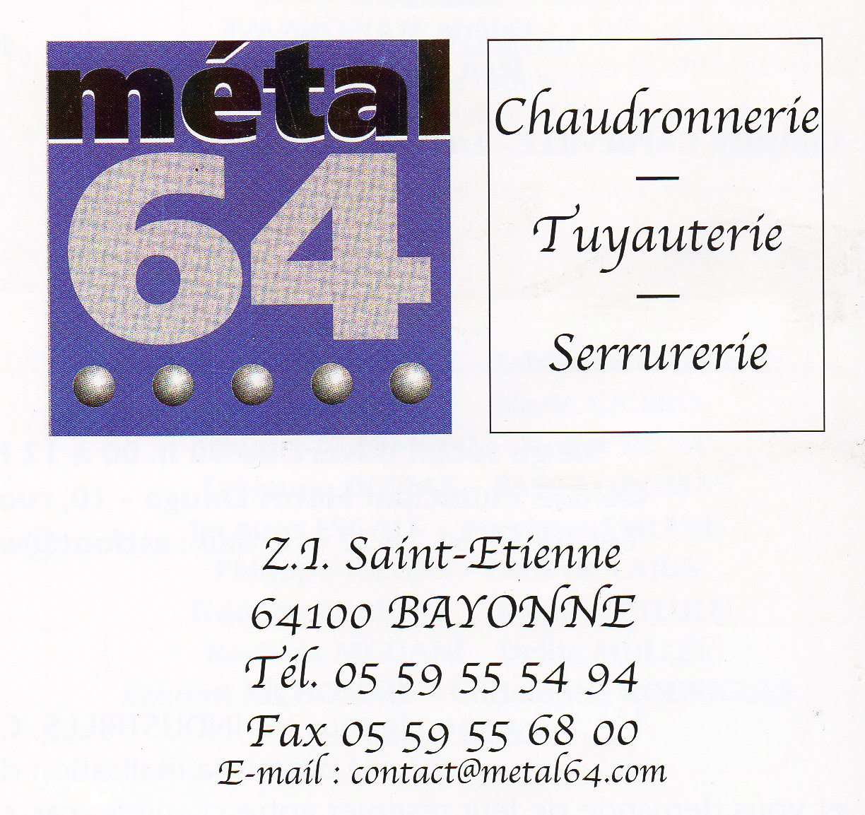 Metal 64 quart de page