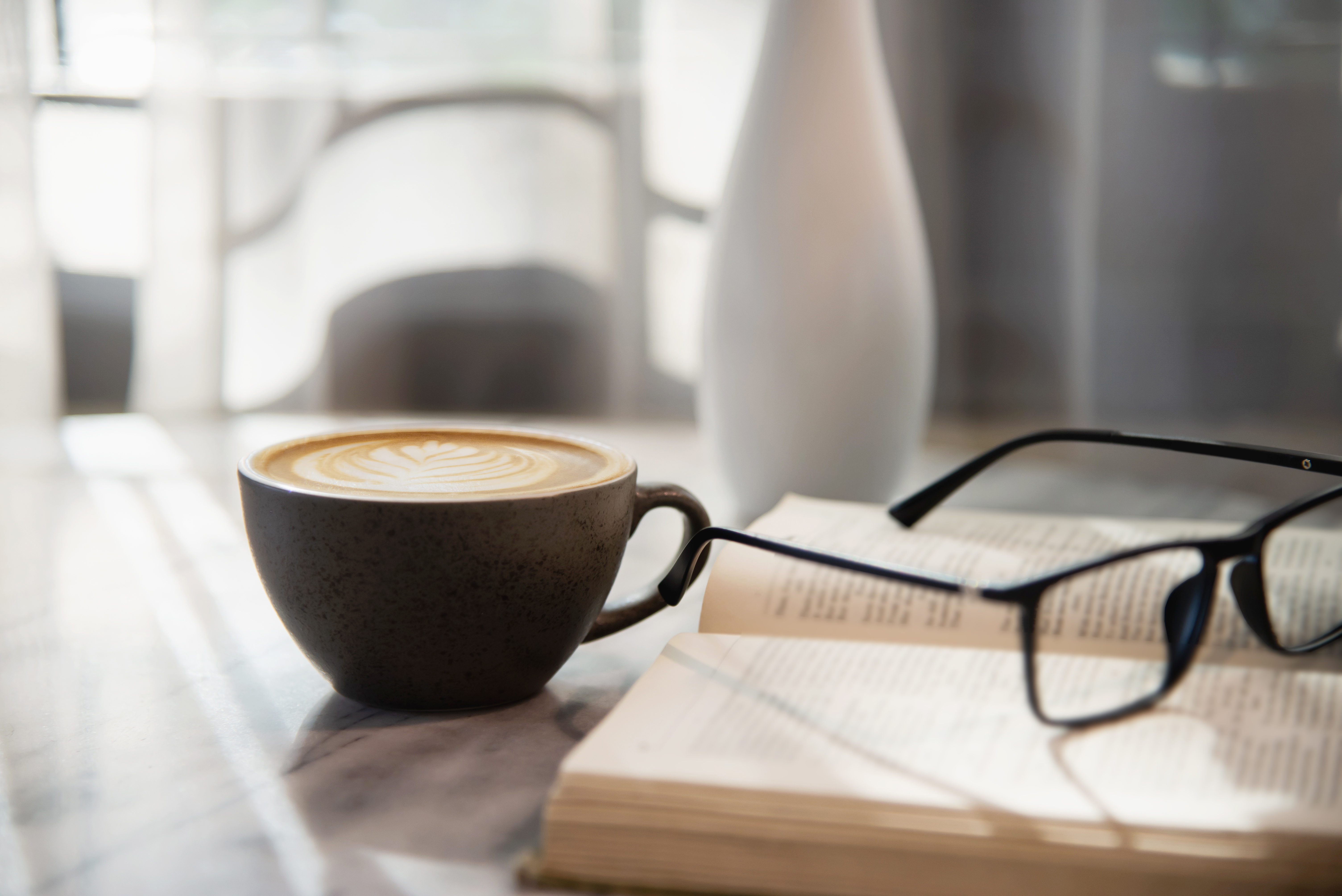 Close up coffee cup table