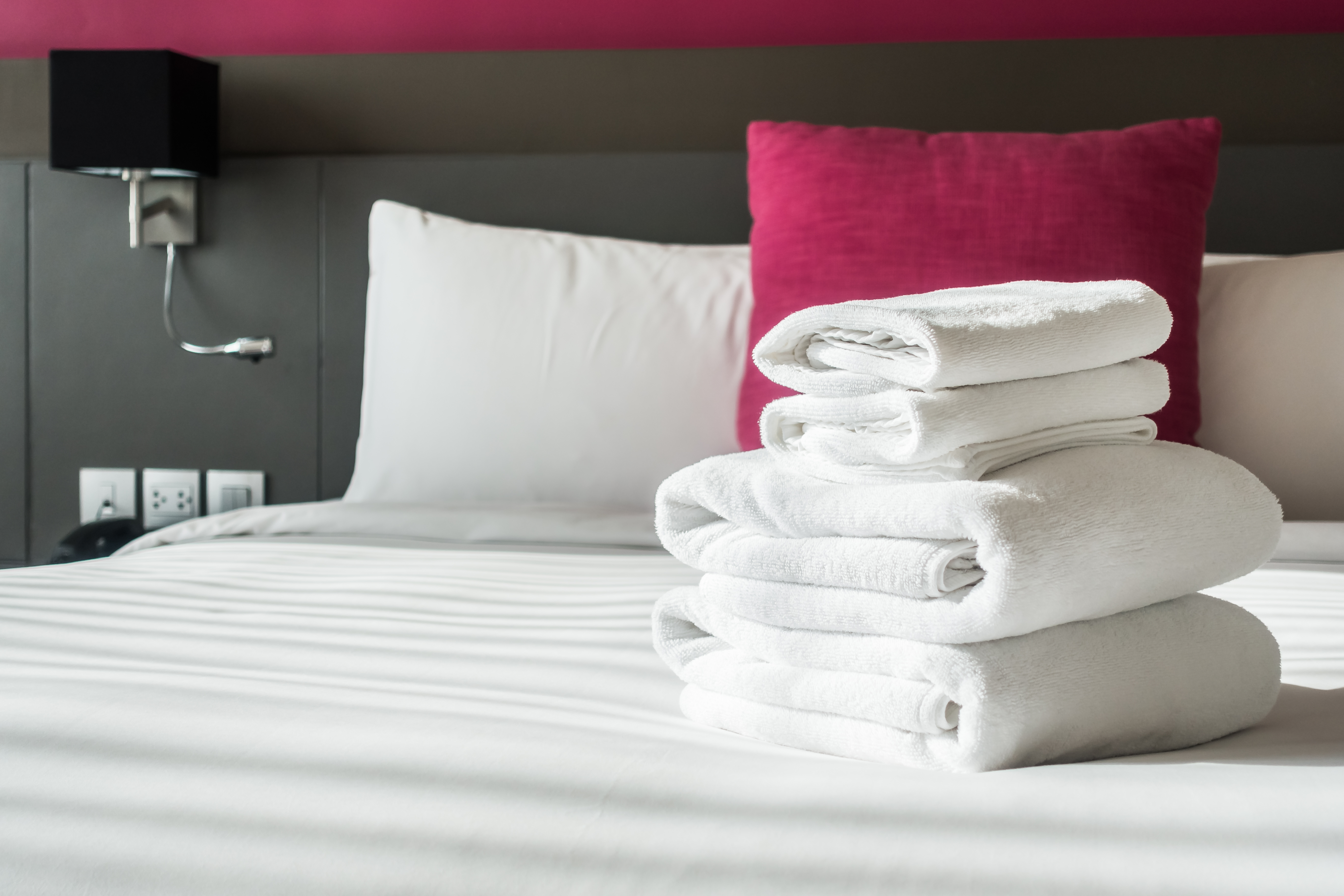 Folded towels bed