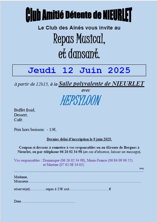 Repas dansant nieurlet