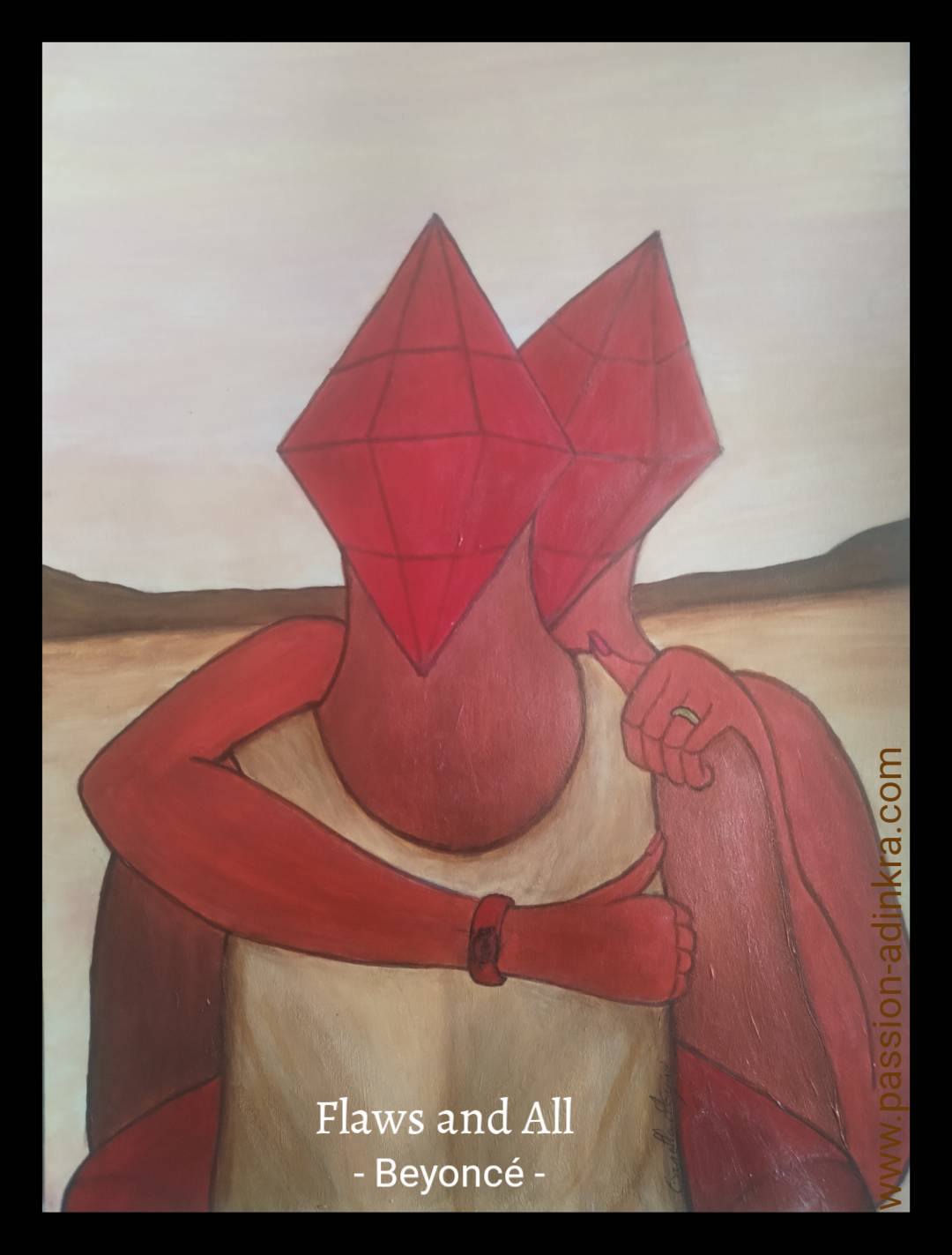 "Obohemaa" by Ornella Ayivi. Acrylic paint on paper(2025)