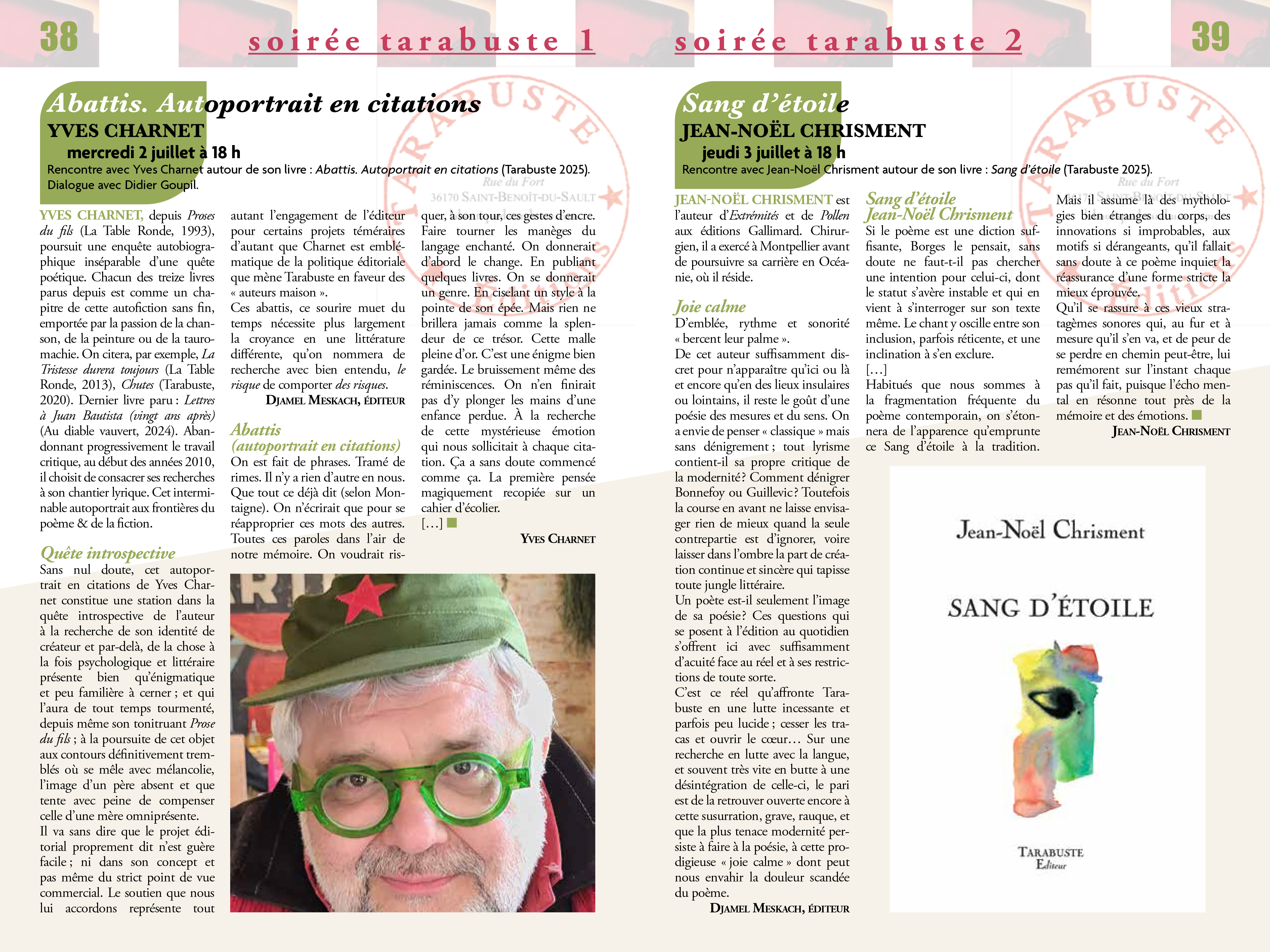 Programme mai juin juillet 2025 librairie ombres blanches