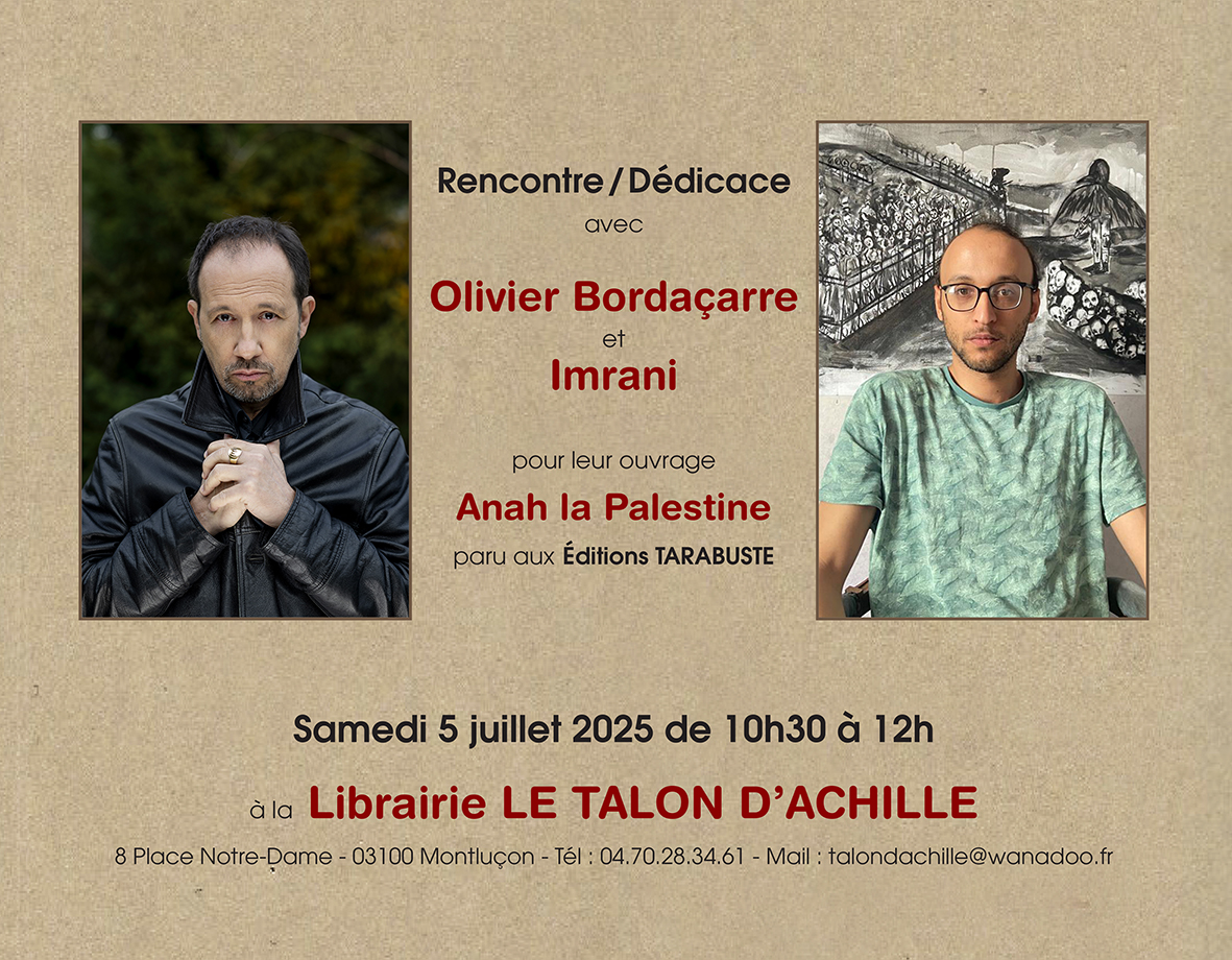 Rencontre dedicace olivier bordacarre imrani librairie le talon d achille bis