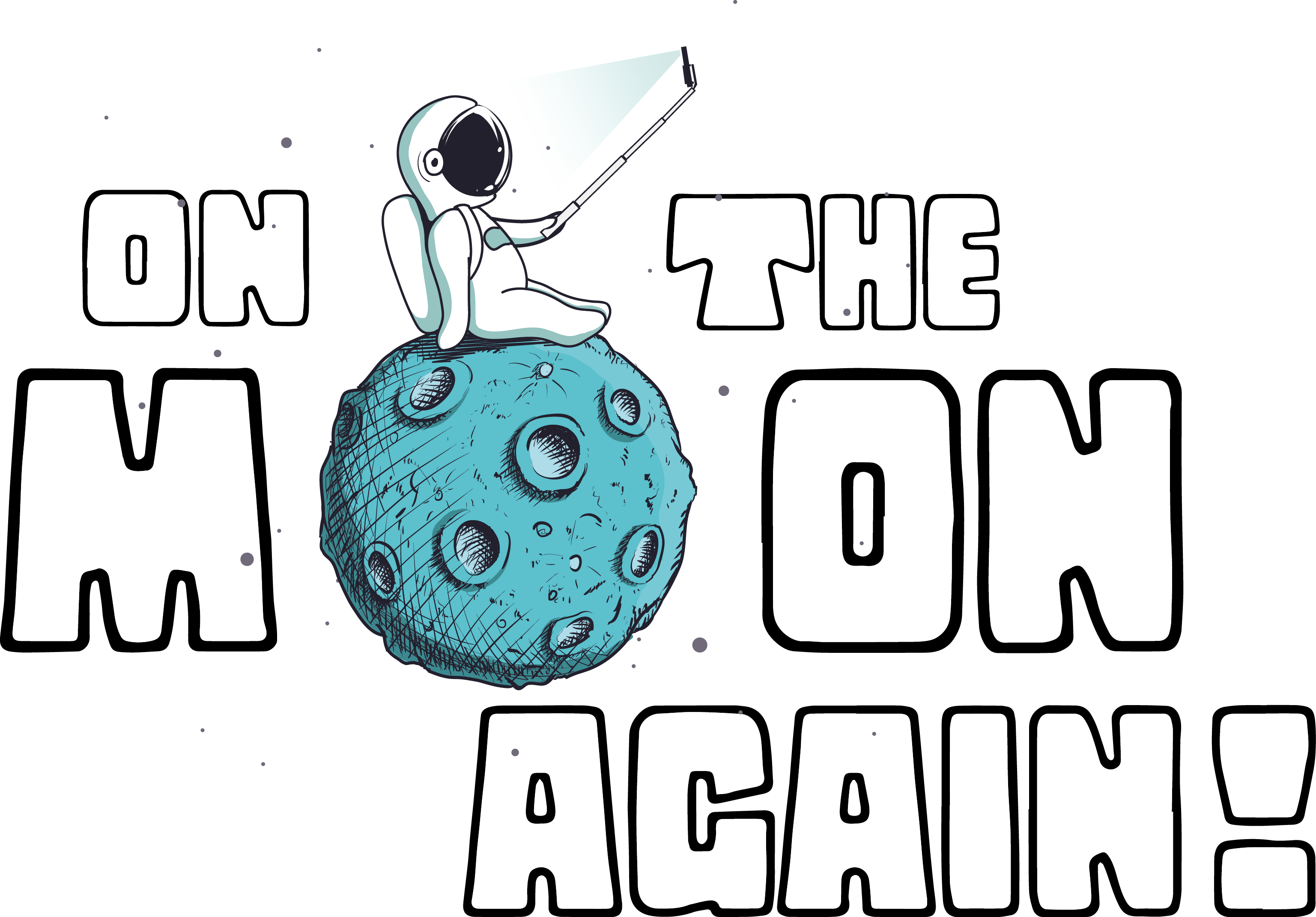 OnTheMoonAgain Logo White