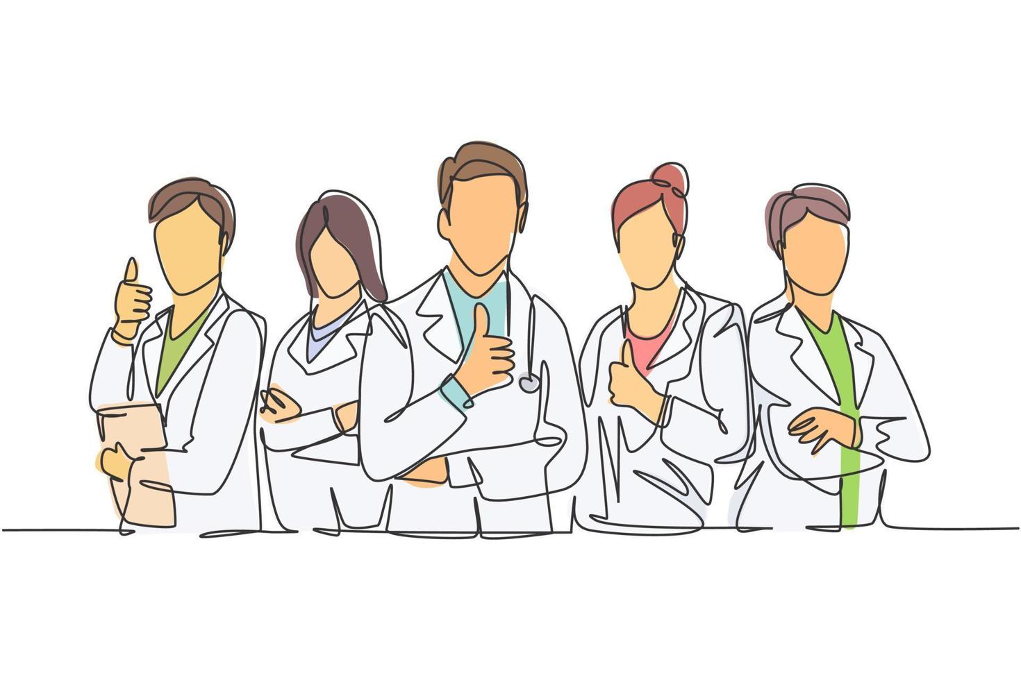 20292536-un-dessin-au-trait-de-groupes-de-jeunes-medecins-heureux-faisant-un-geste-du-pouce-pour-le-meilleur-service-de-sante-a-l-hopital-concept-de-travail-d-equipe-medicale-illustrationle-de-ligne-continue-graphi
