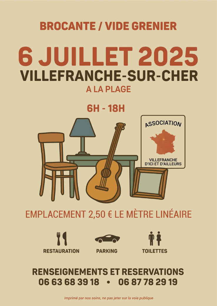 Brocante videgrenier villefranche sur cher