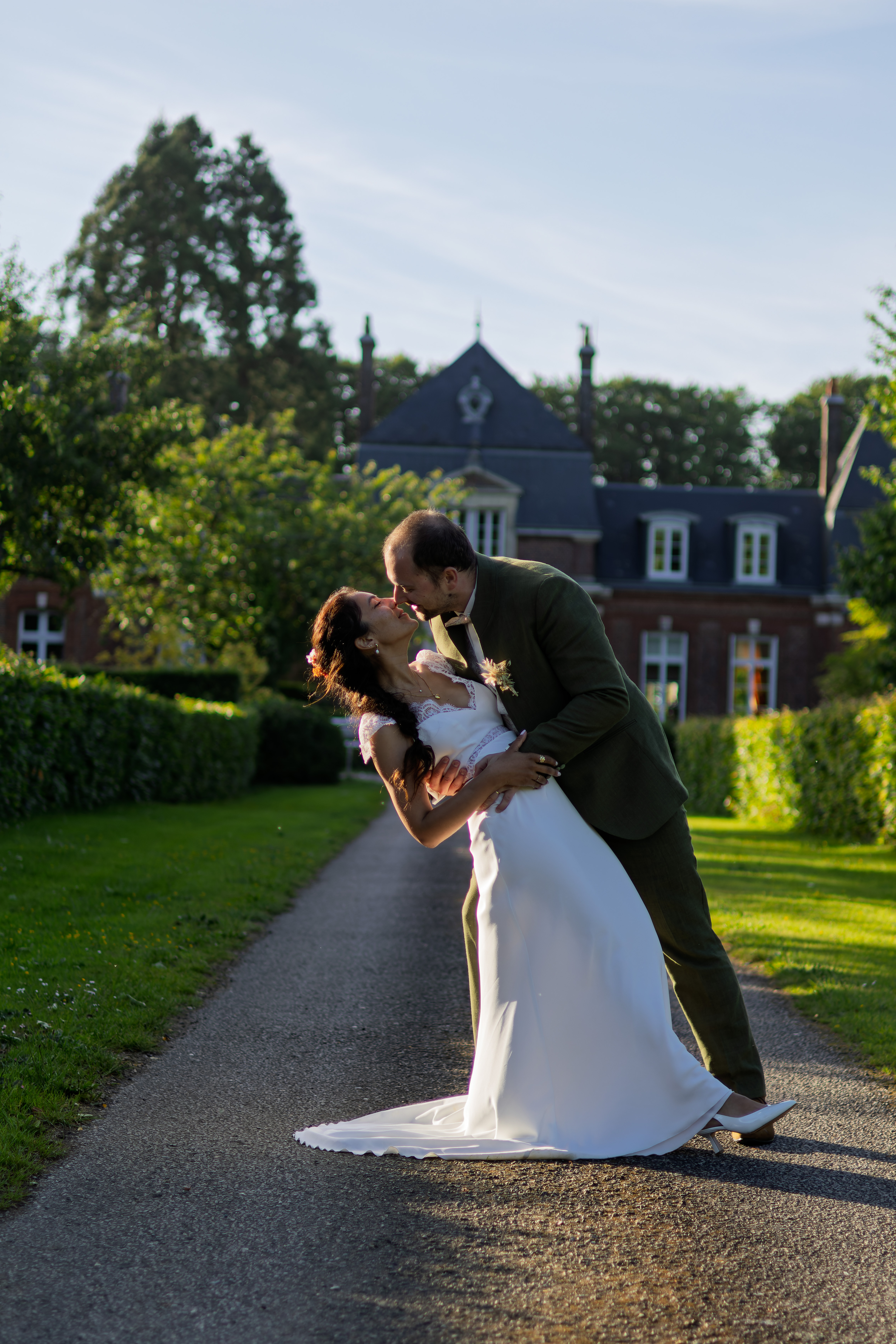 photo mariage couple coucher soleil