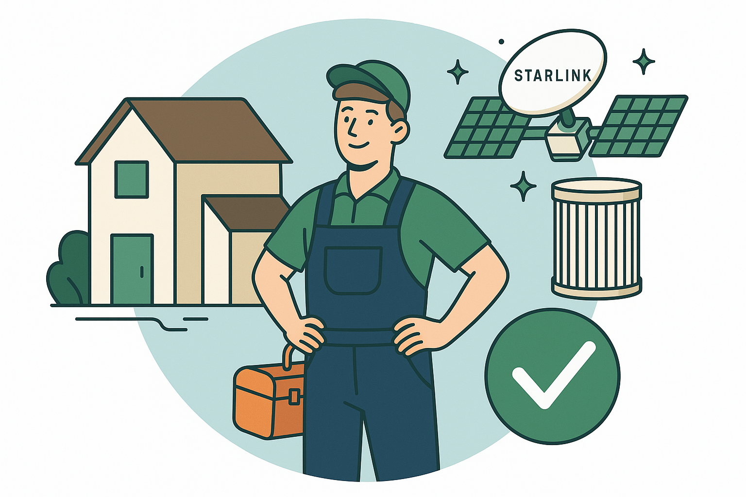 Le Forfait Service d’Eco²Home centralise tous les services essentiels pour une maison autonome : entretien complet intérieur et extérieur, Internet haut débit via Starlink, maintenance technique et dépannage 24h/24. Un accompagnement tout-en-un pour vivre l’autonomie en toute sérénité.