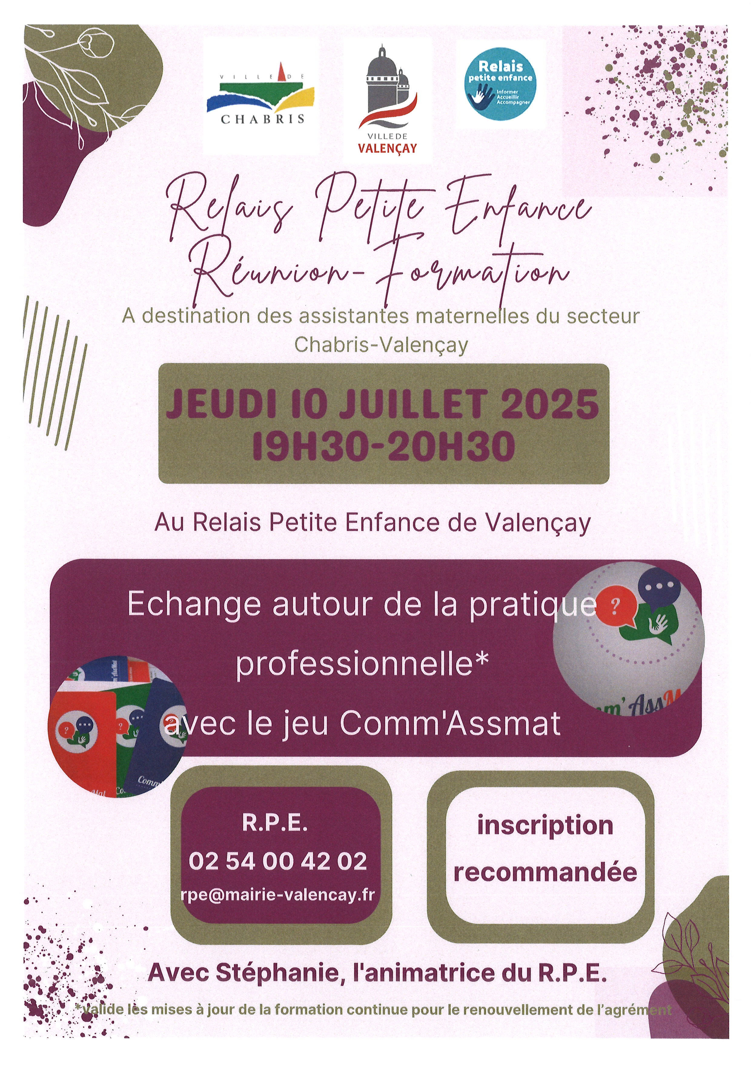 Relais Petite Enfance : réunion -formation