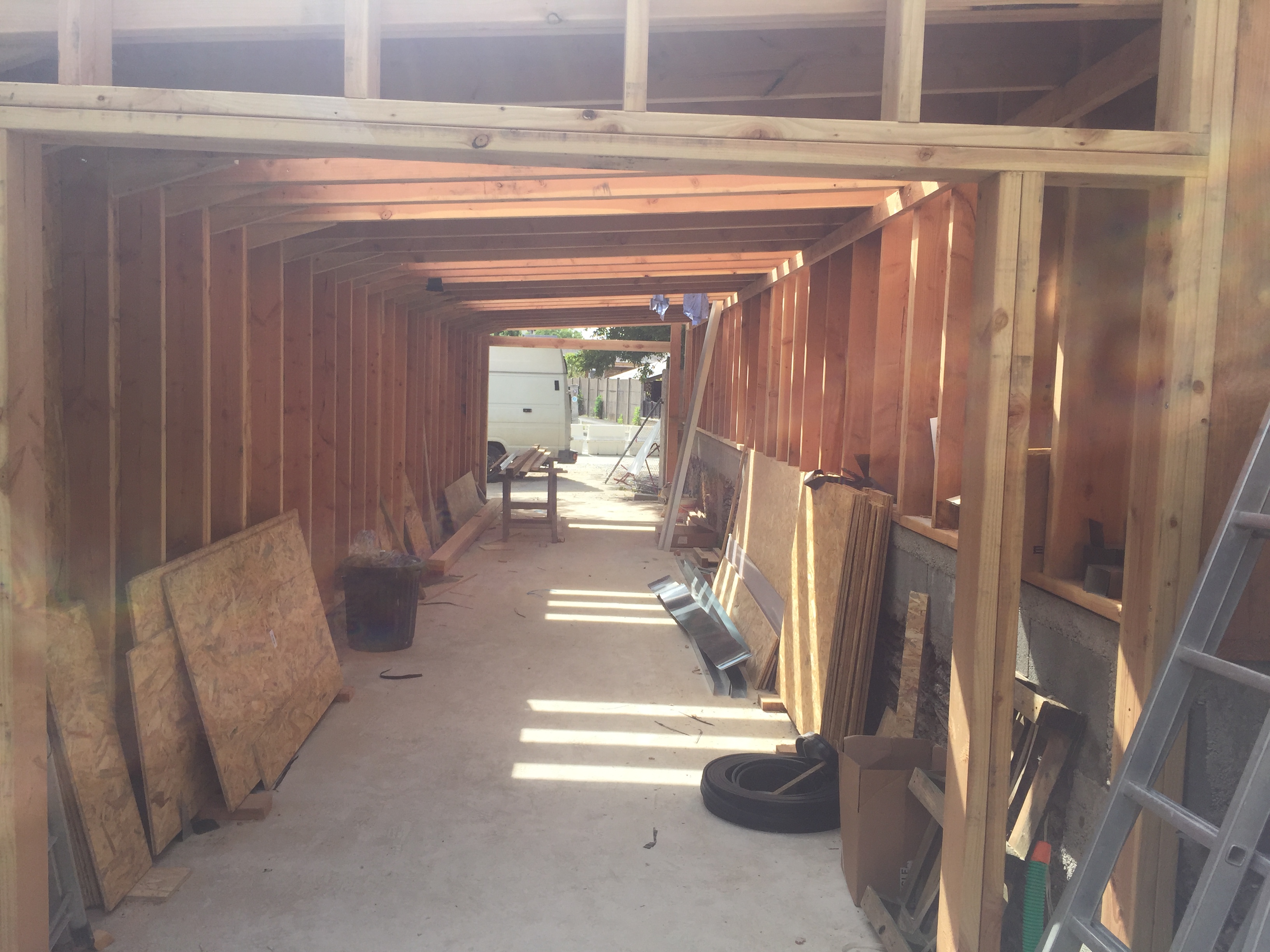 Avo renovation realisation d un garage maconnerie ossature bois menuiserie a angers 7