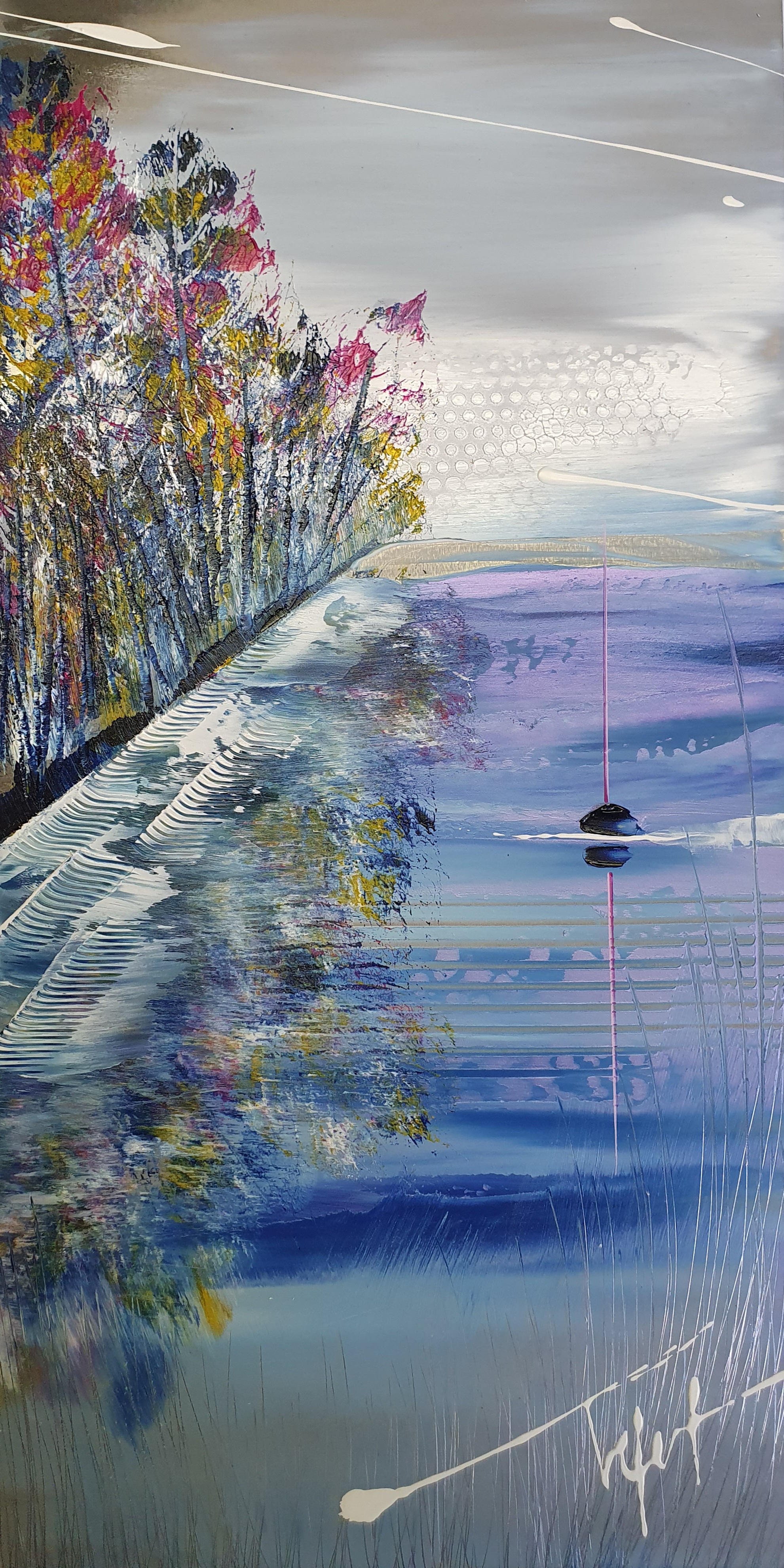 Rivage 2022 huile sur metal 25x50
