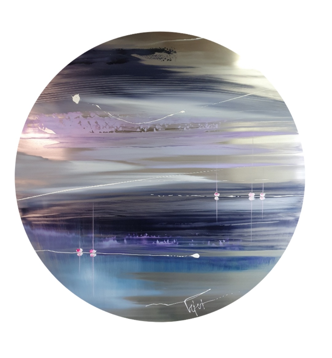 Happy 2023 huile sur metal 90cm