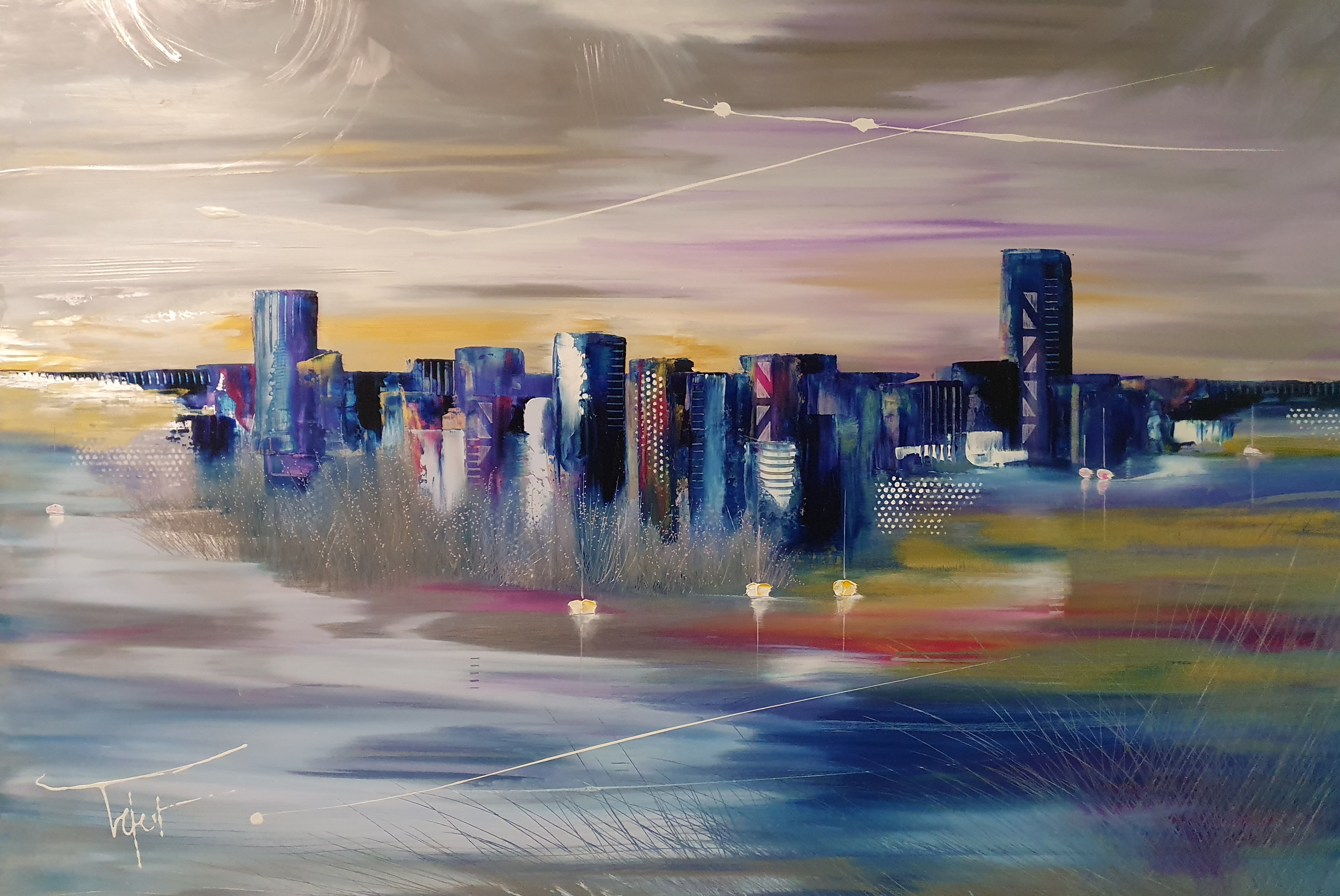 Dream bay 2022 huile sur metal 80x120