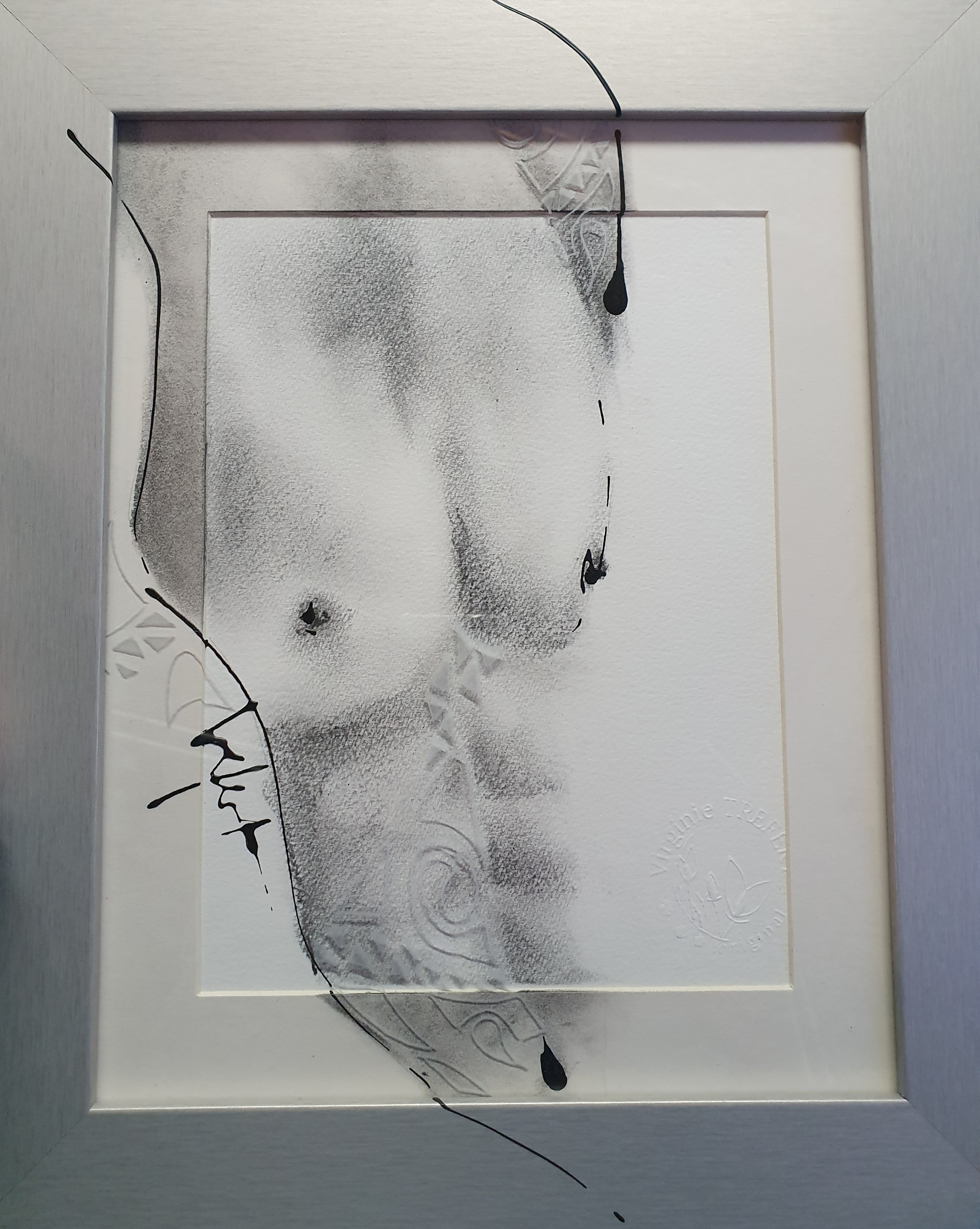 Masculin 2022 fusain gravure 30x36