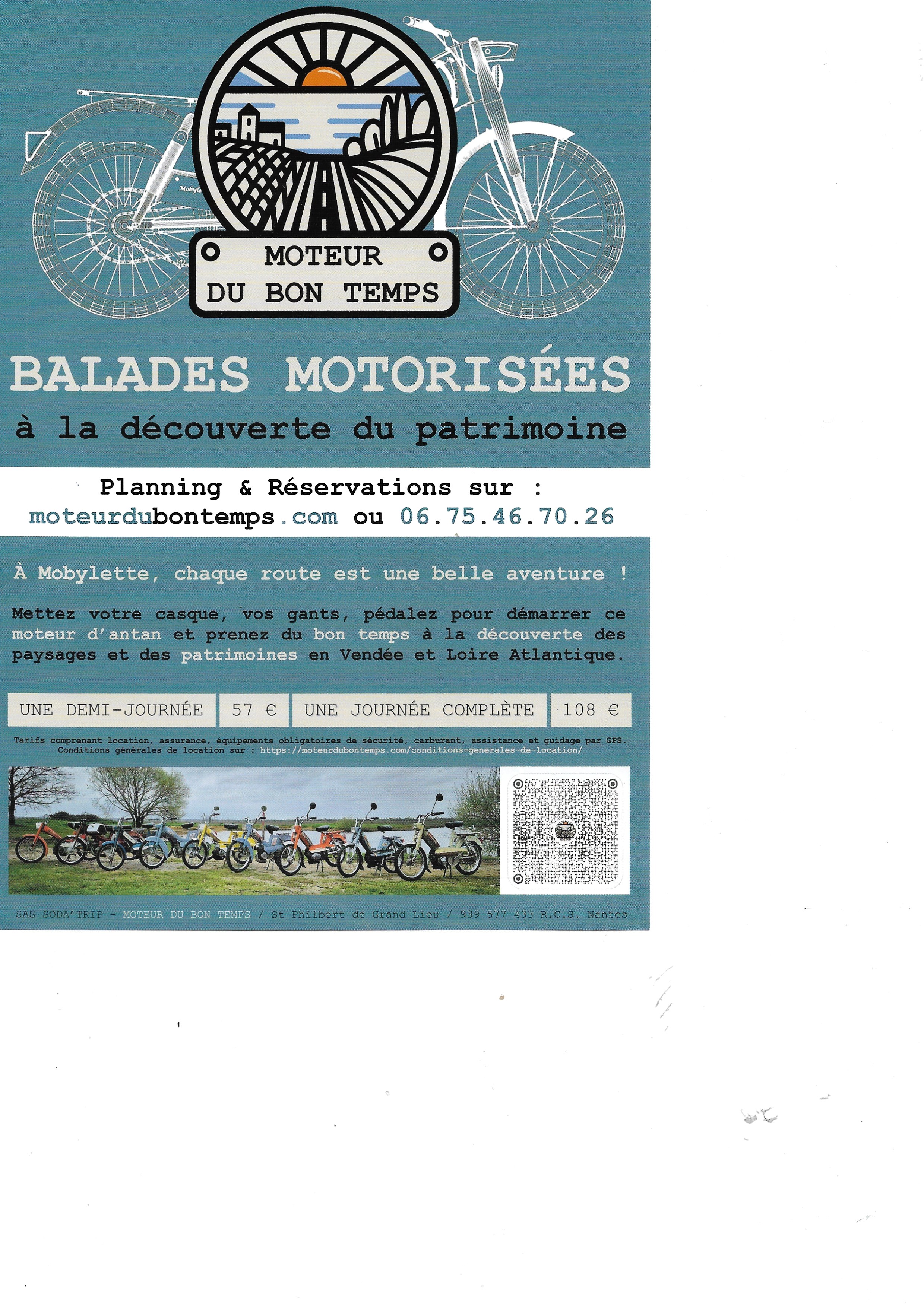 Balade dans le vignoble au guidon d'anciennes mobylettes! 
Moteur du bon temps : 06 75 46 70 26 .
moteurdubontemps..com