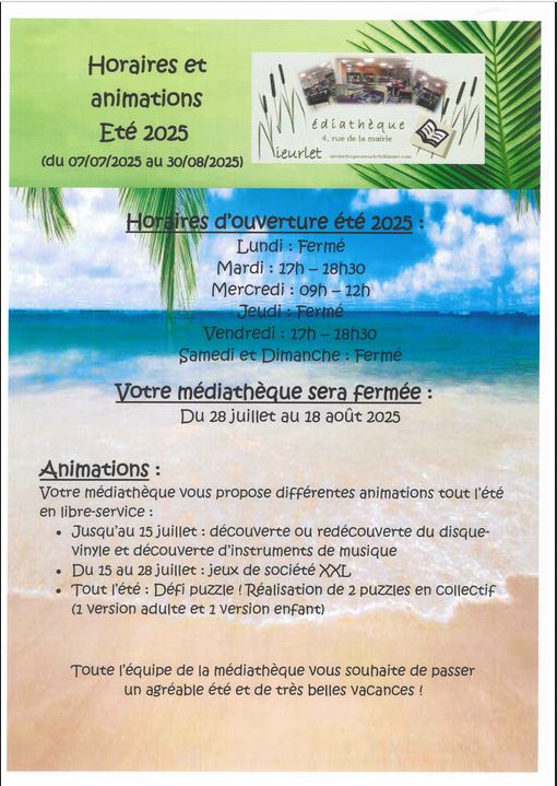 Horaire mediatheque