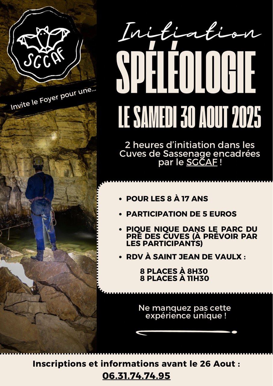 Spéléologie encadrée par le SGCAF - 28 Août 2025