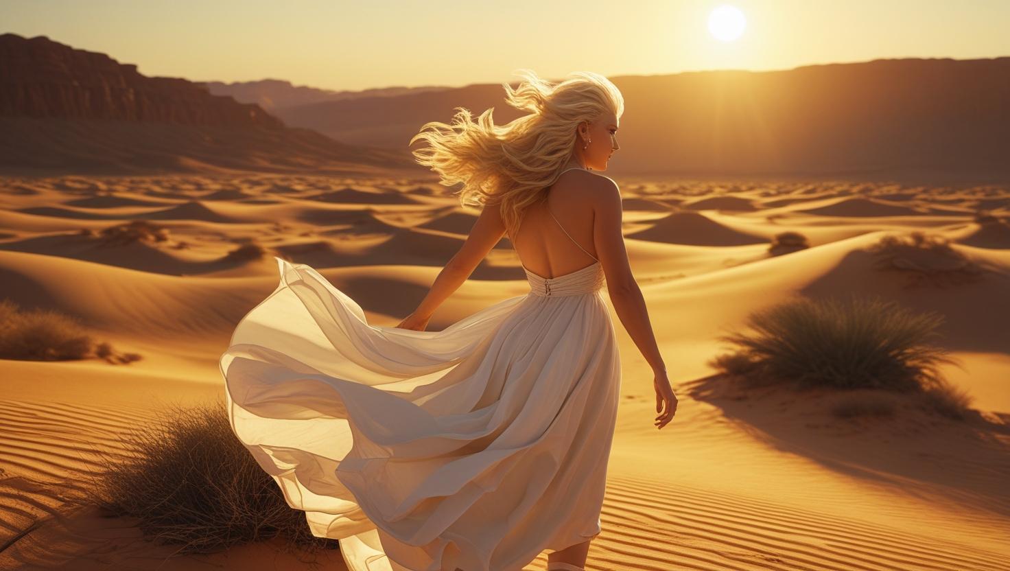 Une-image-d-une-femme-blonde-cherchant-la-lumiere-dans-le-desert