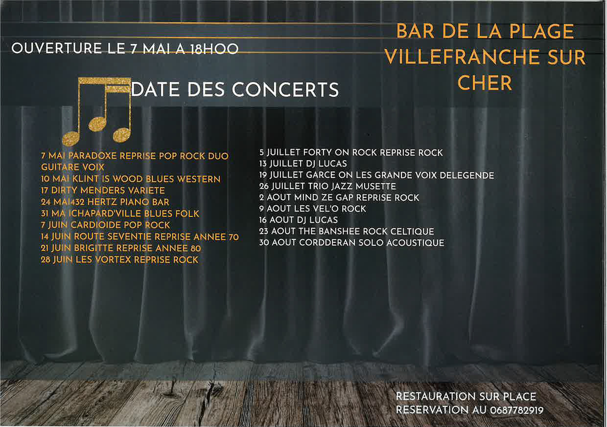 Bar de la plage villefranche sur cher