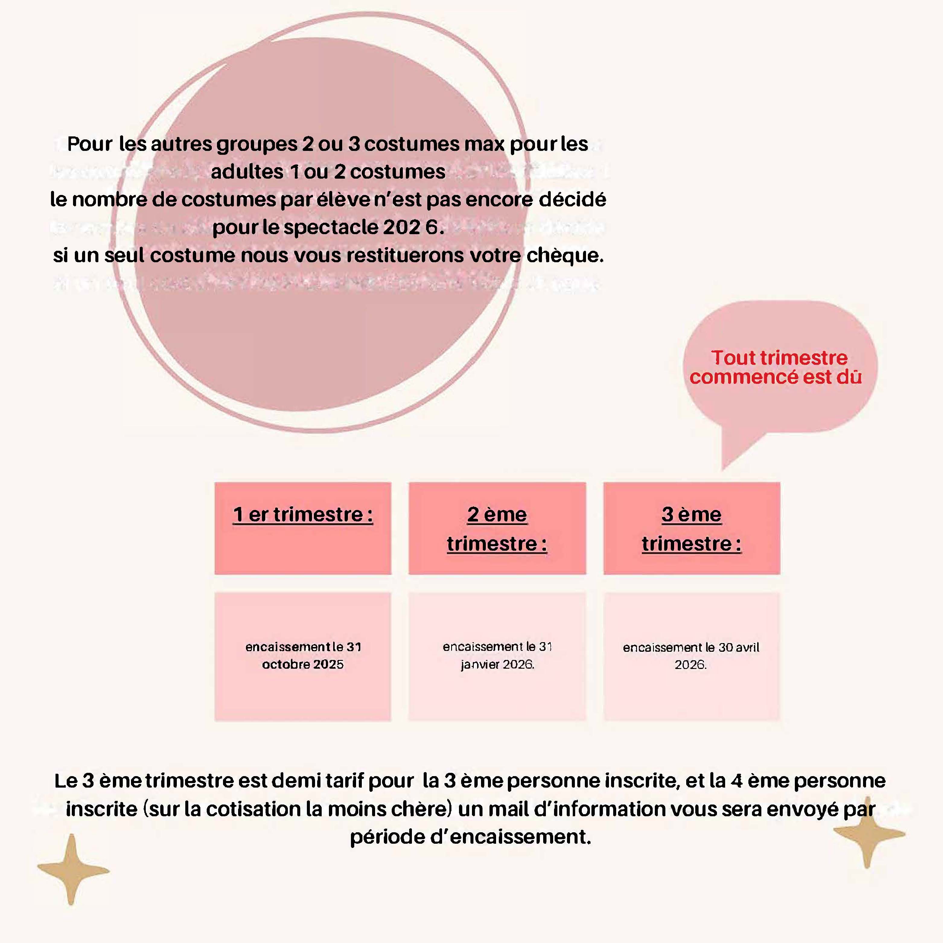 Re inscription 2025 2026 dates encaissement chq