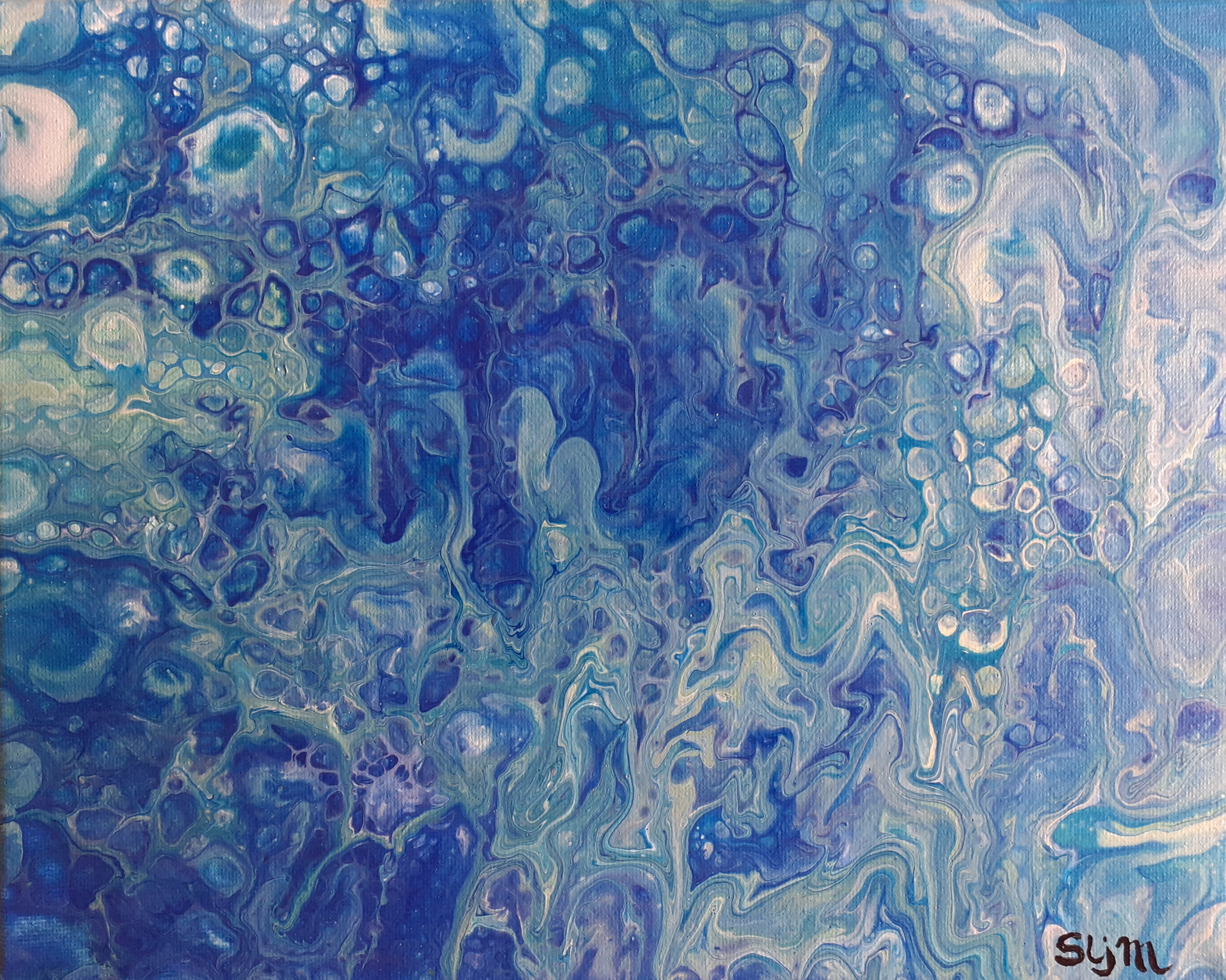 Full moon party, 24 x 30, Acrylique fluide sur toile
Offert à Radouane pour son anniversaire :)