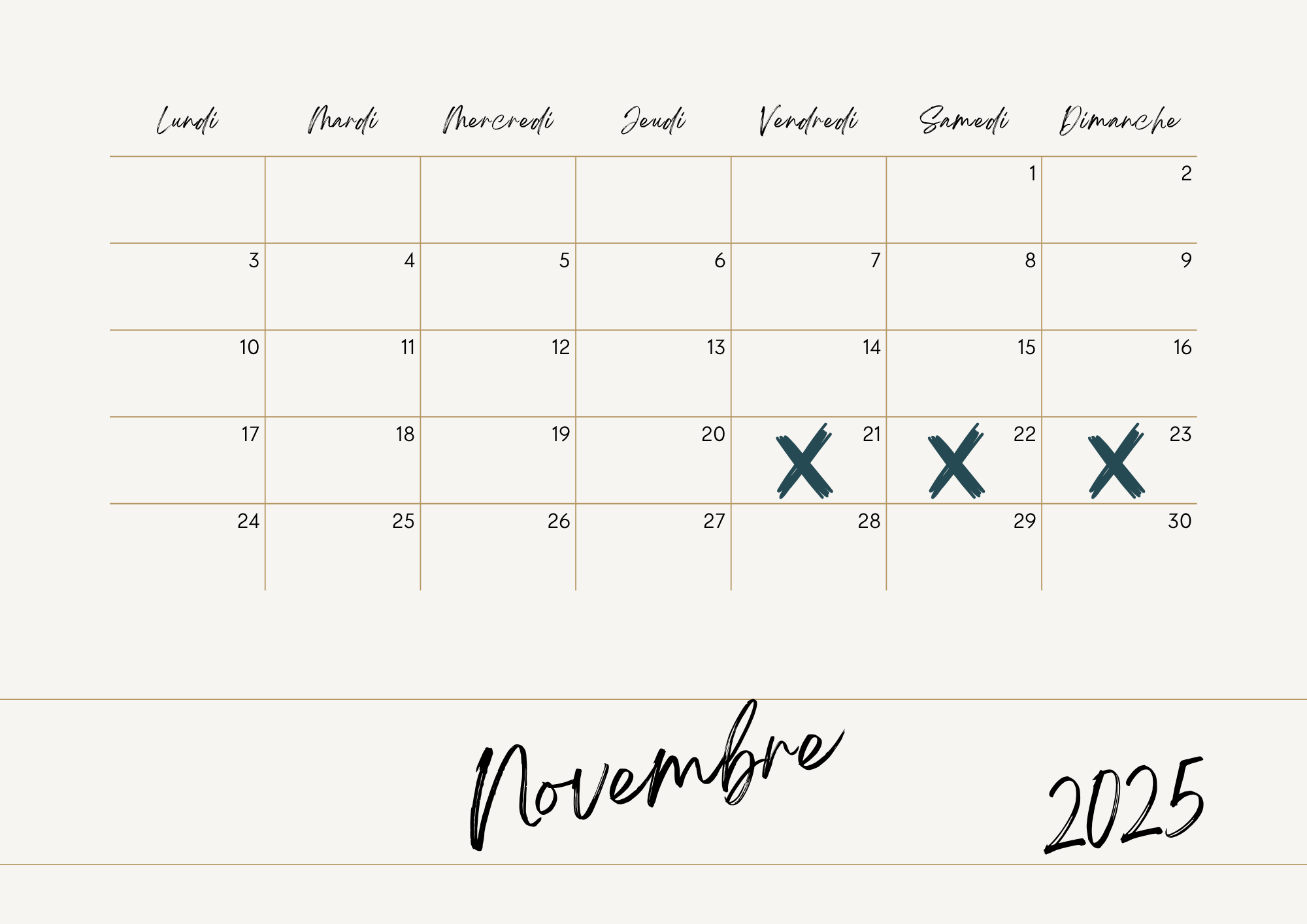 Beige-Floral-Illustre-2025-Calendrier-Mural