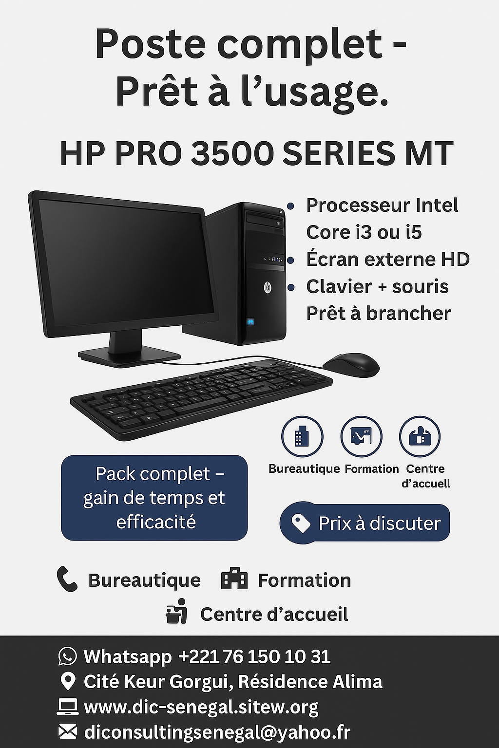 Hp pro 3500 series mt pack complet