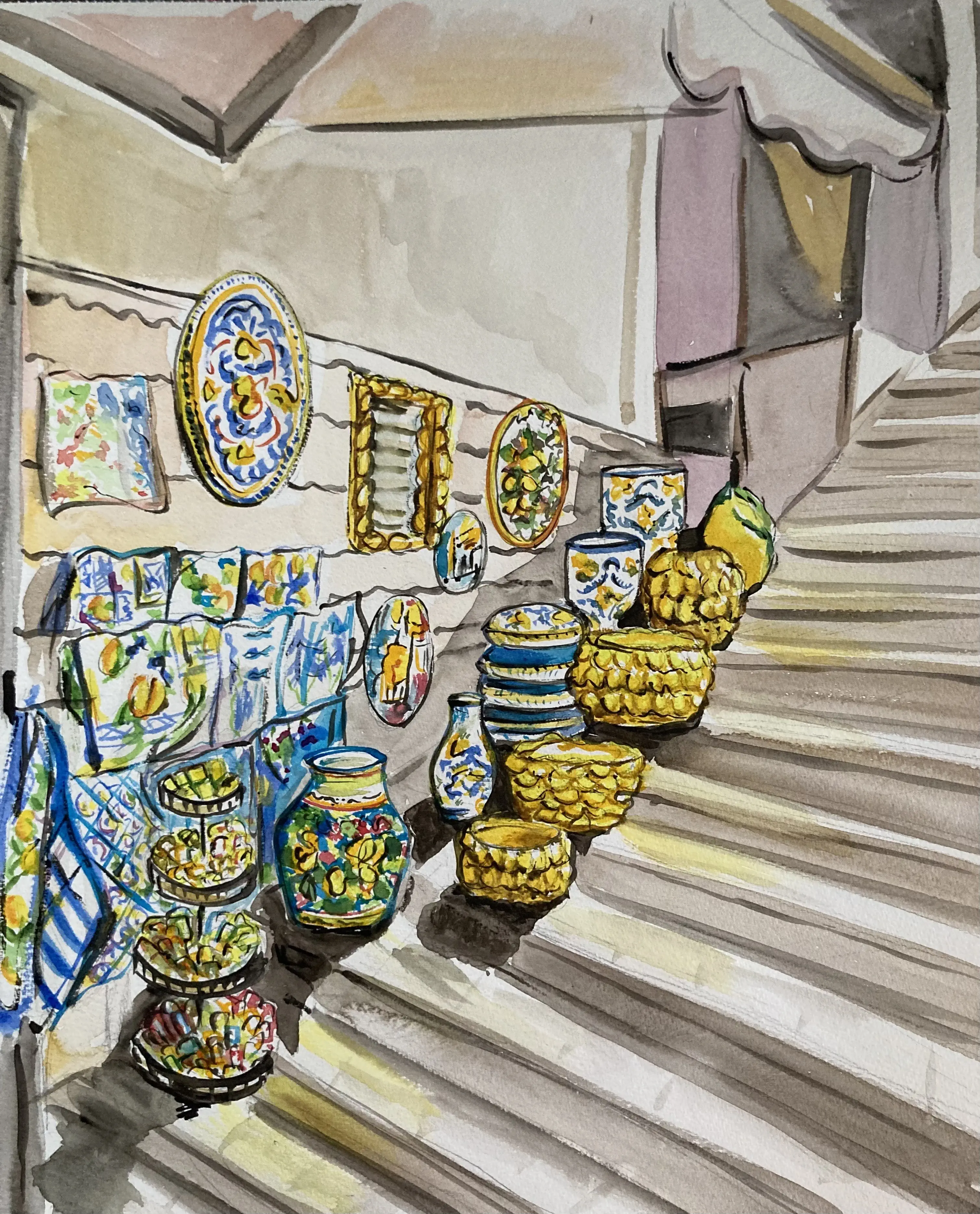 Positano aquarelle irinart 1 