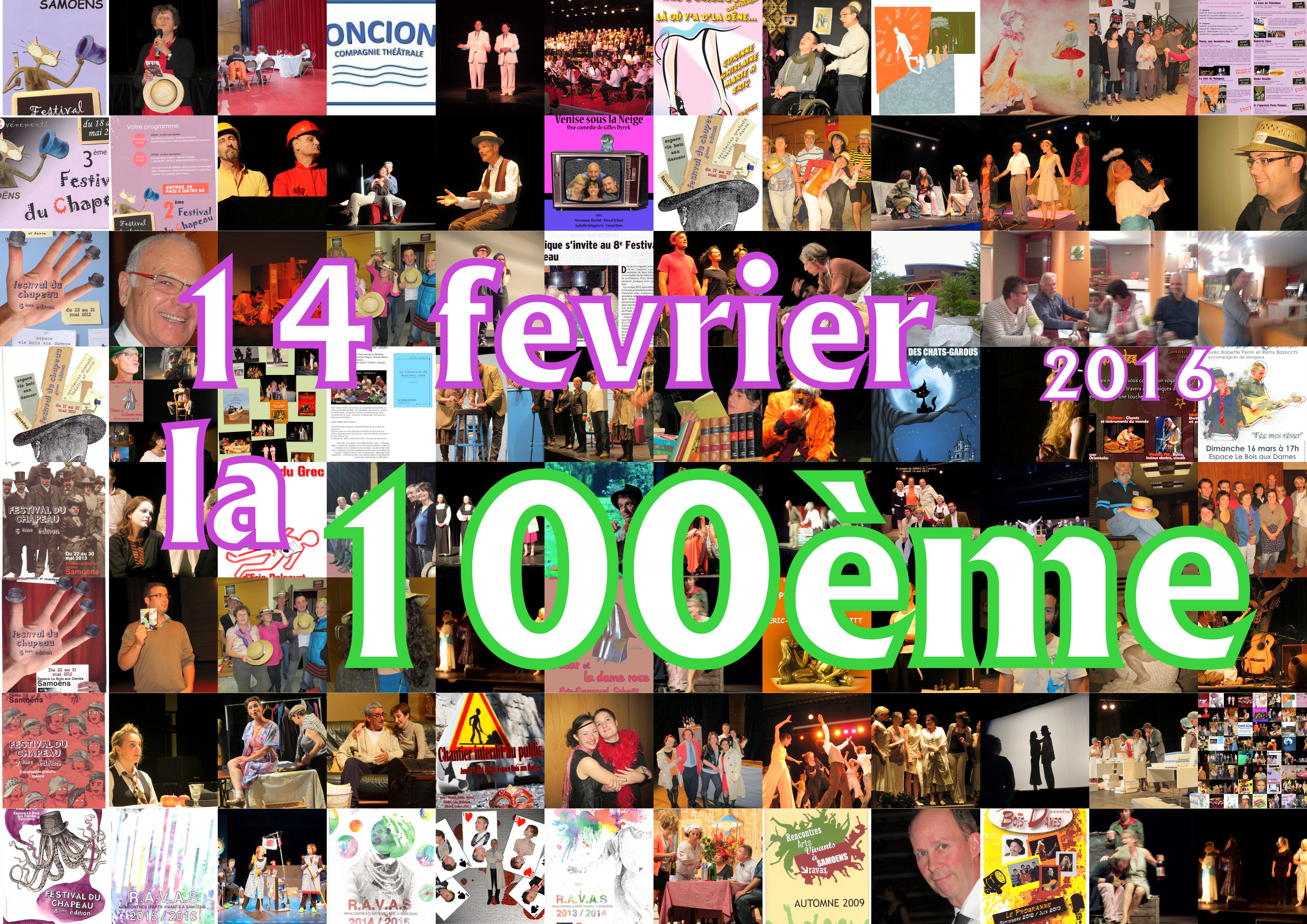Afffiche 100 avec texte au top