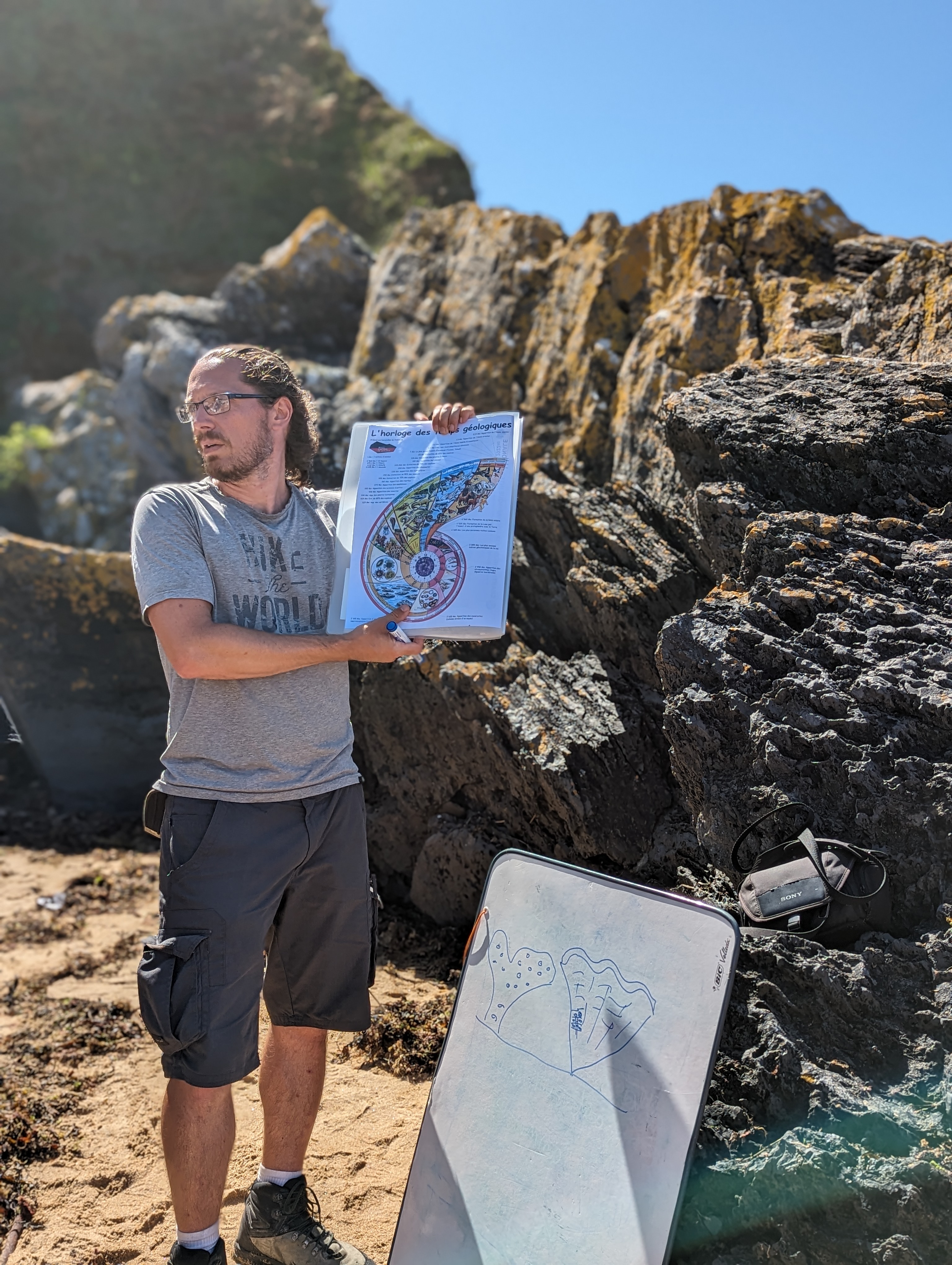Image de Yohann Poprawski, docteur en géologie, sur le terrain. 