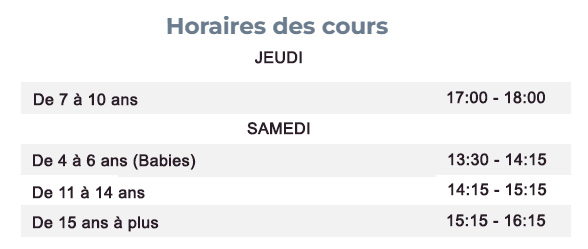 HorairesJulie