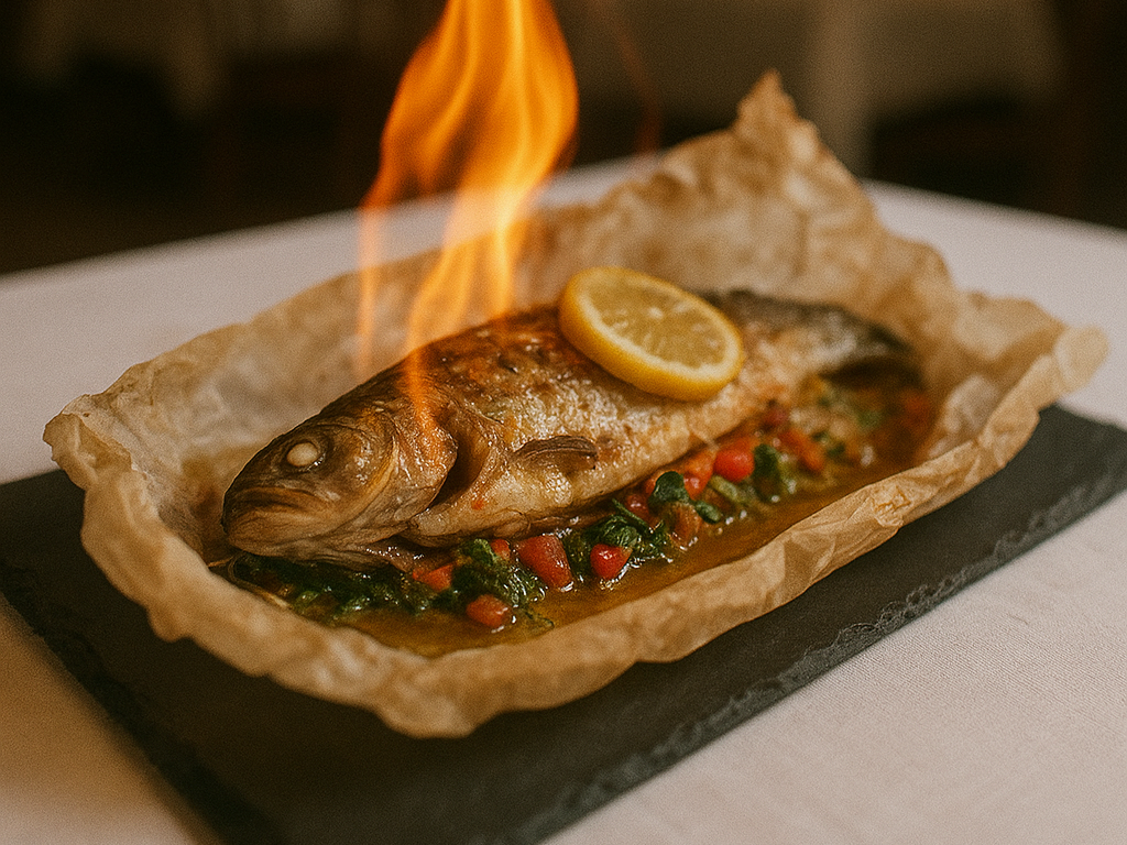 Truite flambe