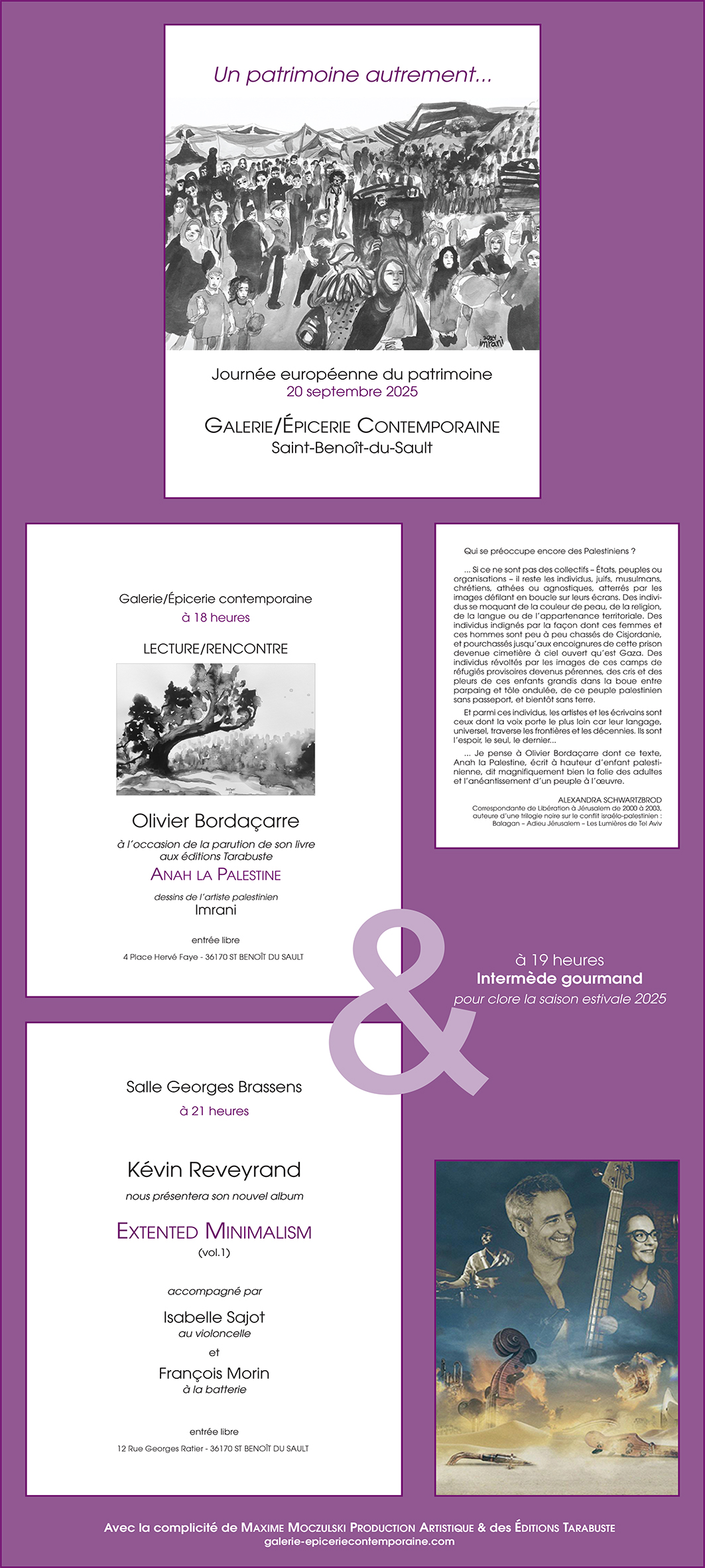 Le 20 septembre a l epicerie contemporaine