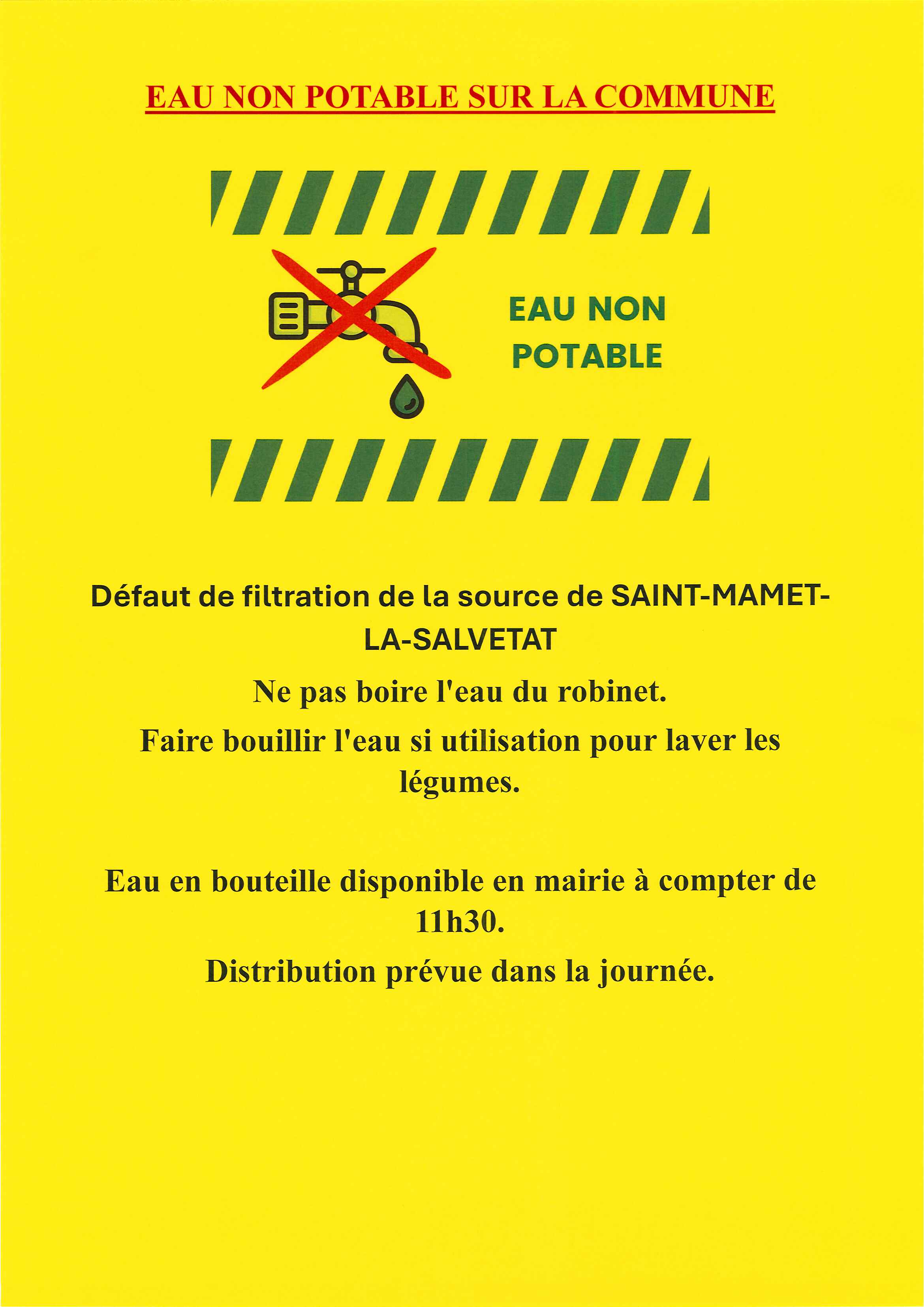 EAU NON POTABLE