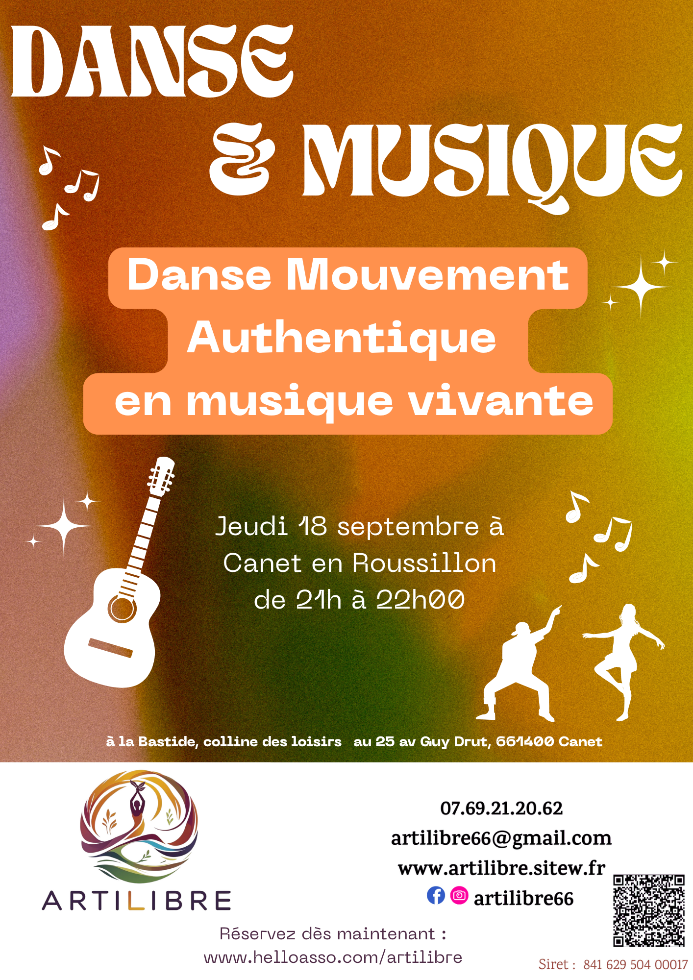 Copie de affiche cours de danse moderne colore