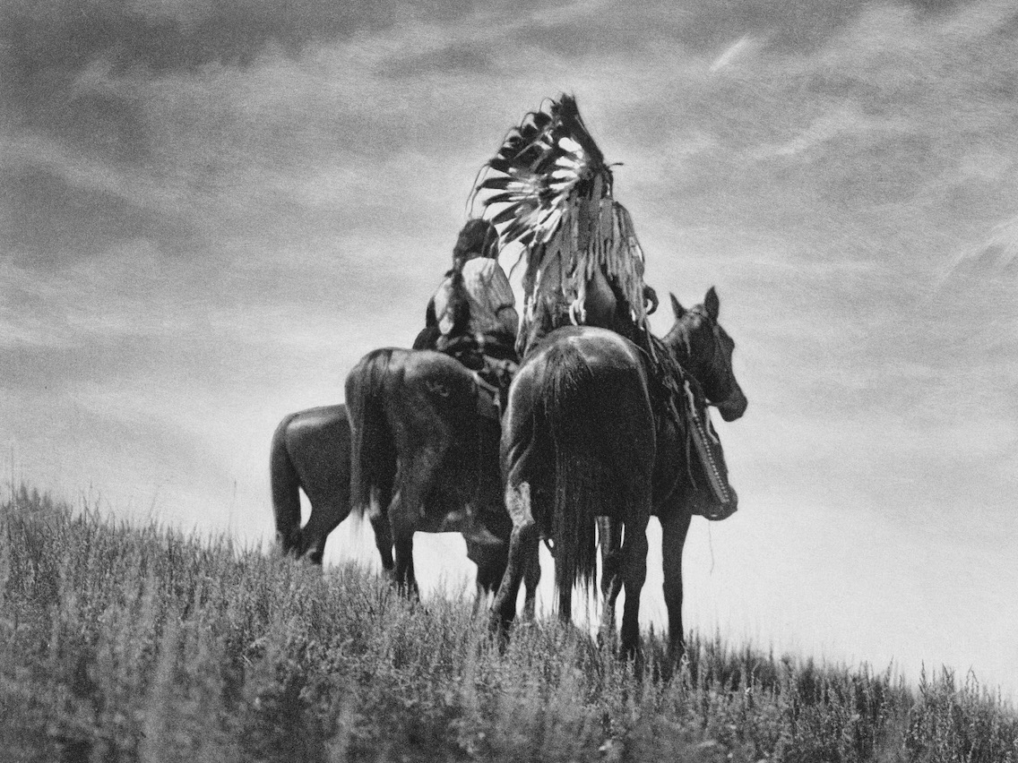 Indiens curtis guerriers cheyennes