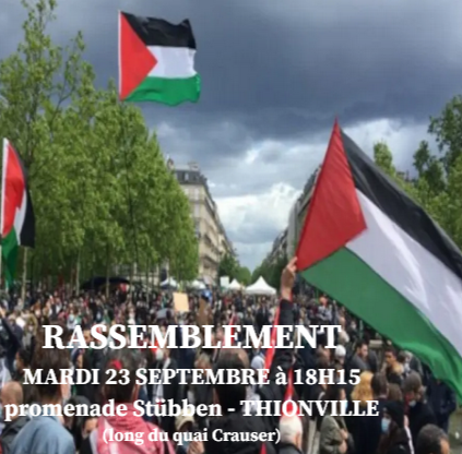 Des drapeaux pour la Palestine le 23 septembre à Thionville !