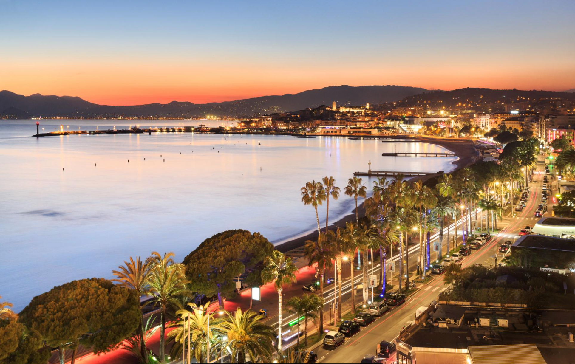 Baie de cannes by night