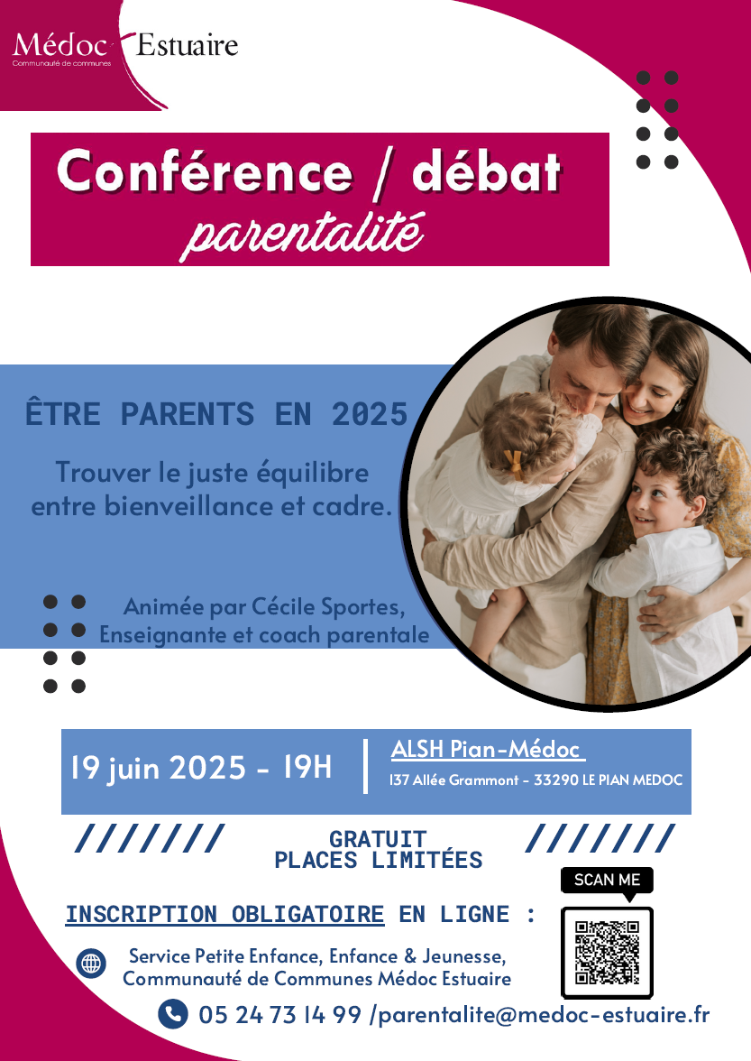 conférence parentalité être parents en 2025 à Le Plan Médoc